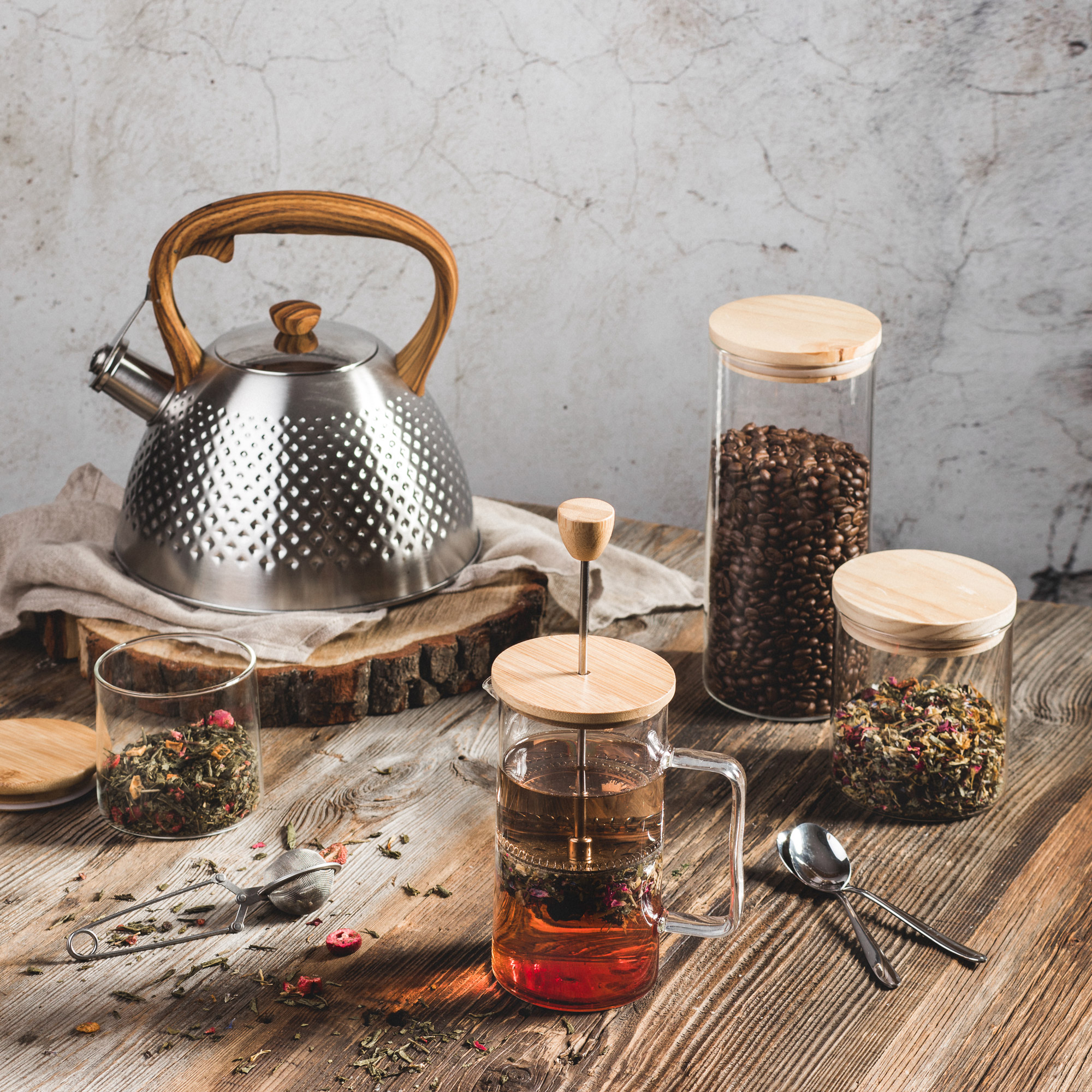 Kitchen storage glass jar with lid Nordic 1 l AMBITION