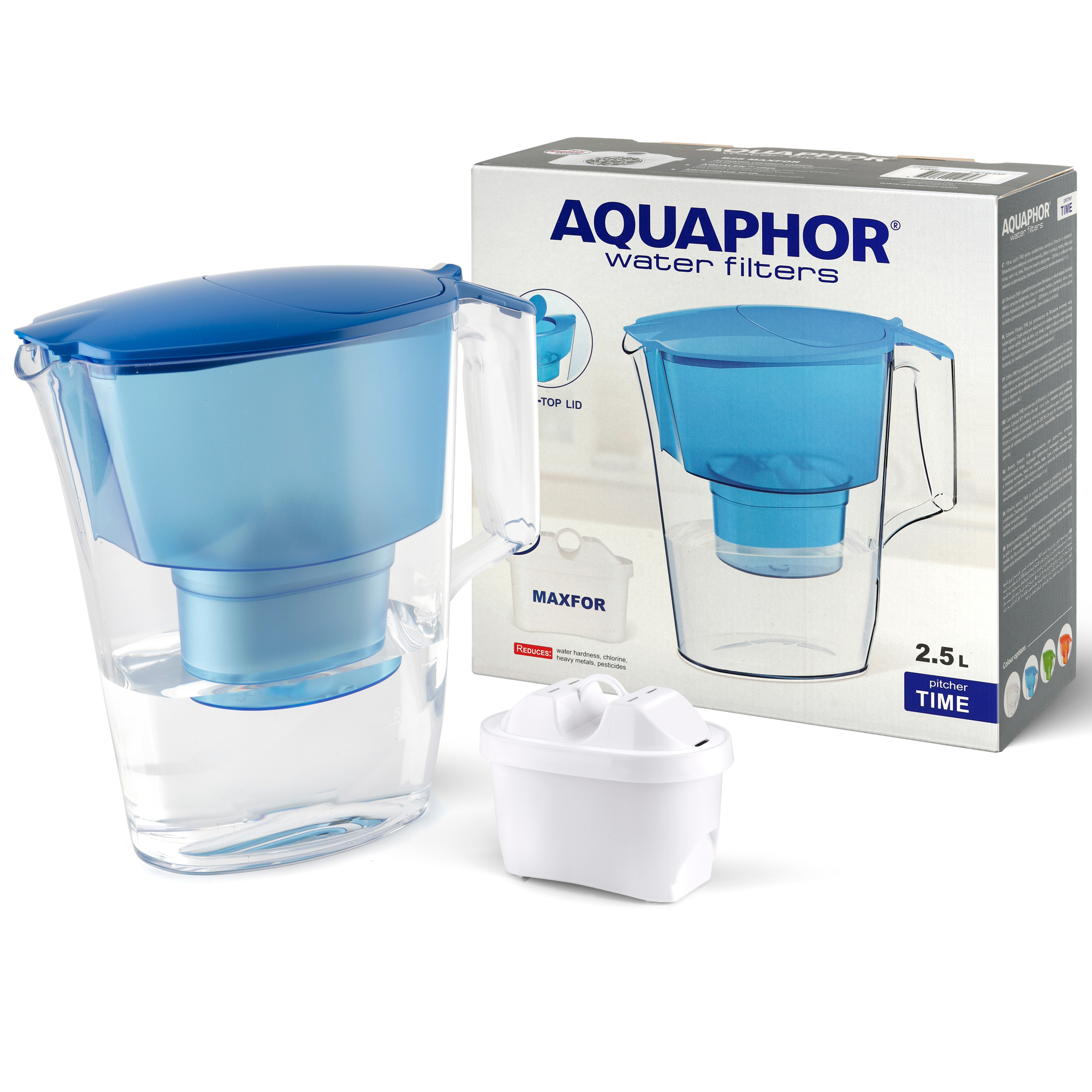 Water filter jug Time 2,5 l + filter cartridge Aquaphor B25 blue AQUAPHOR