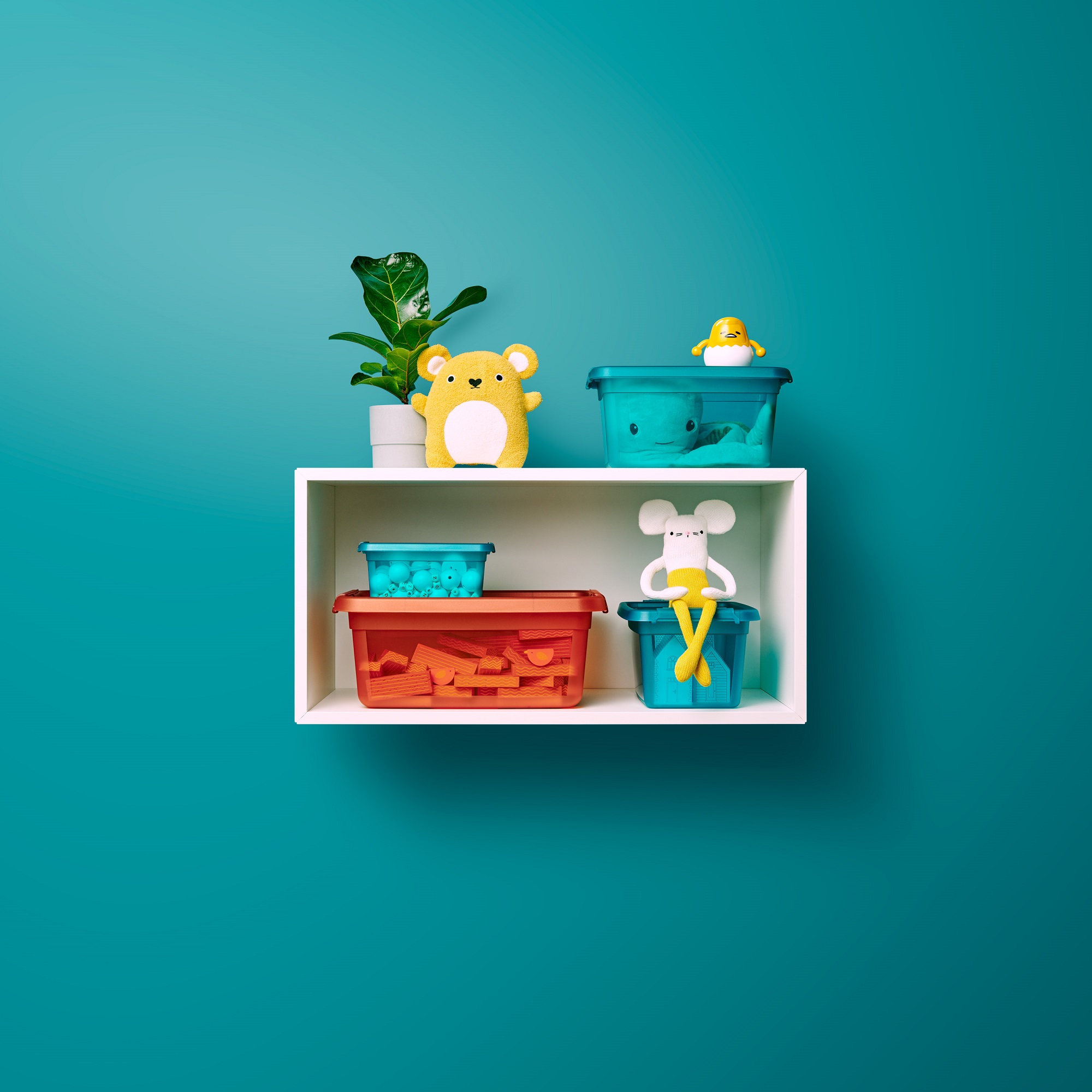 Modrá plastová nádobka s víkem Base Store Ocean 15 l ORPLAST