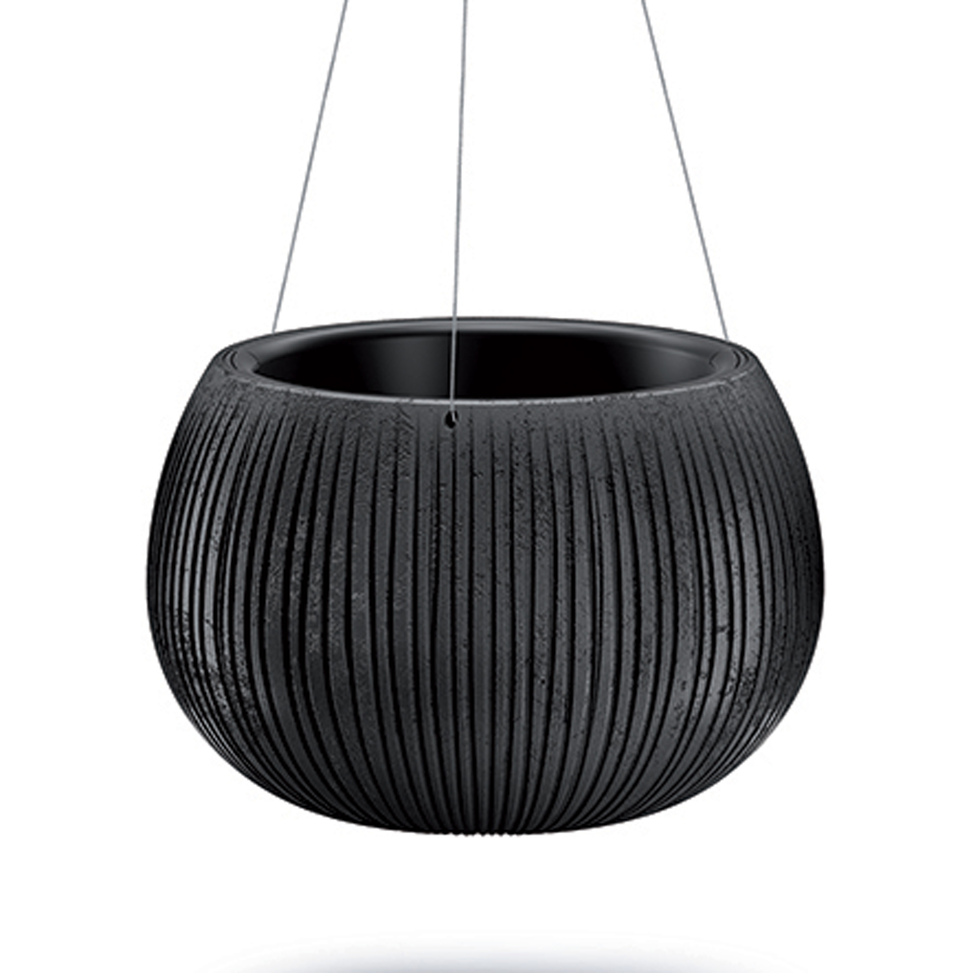 Čierny plastový kvetináč Beton Bowl 24 cm PROSPERPLAST