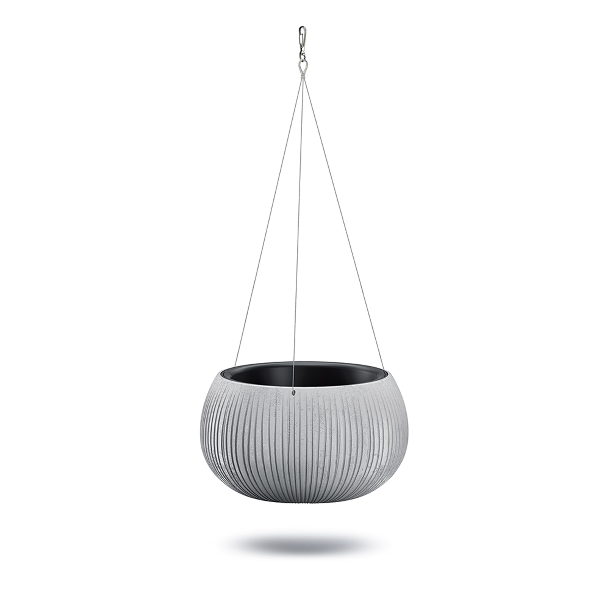 Šedý plastový kvetináč Beton Bowl 37 cm PROSPERPLAST