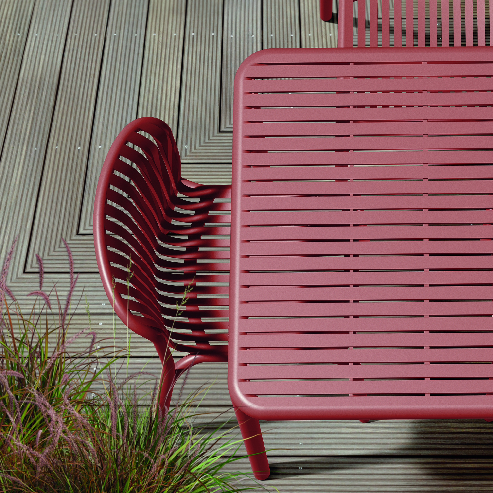 Plastový záhradný stôl Brene Retro Red 79,5 x 79,5 cm FERNE