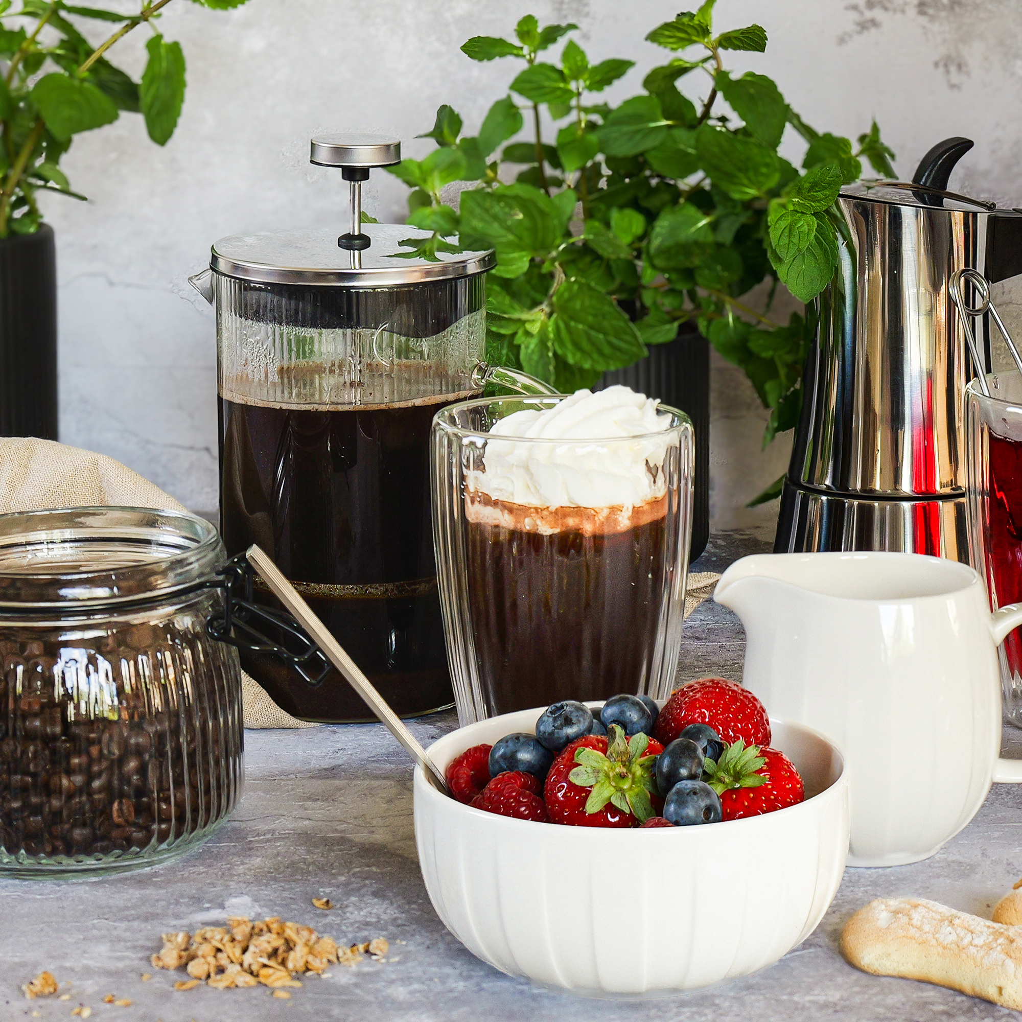 Tlaková kafetéria z nerezovej ocele Steel 300 ml AMBITION