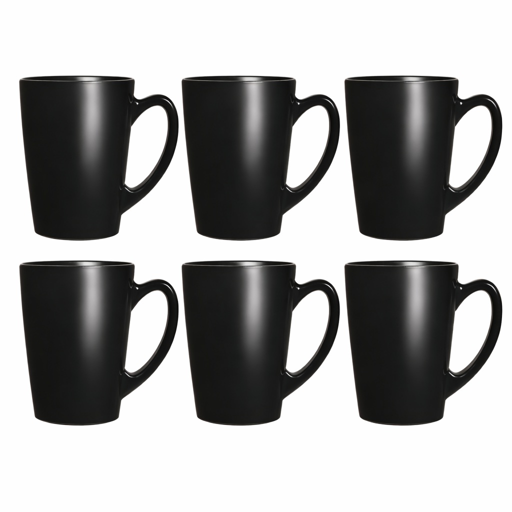 Komplet 6 kubków New Morning Czarny 320 ml LUMINARC