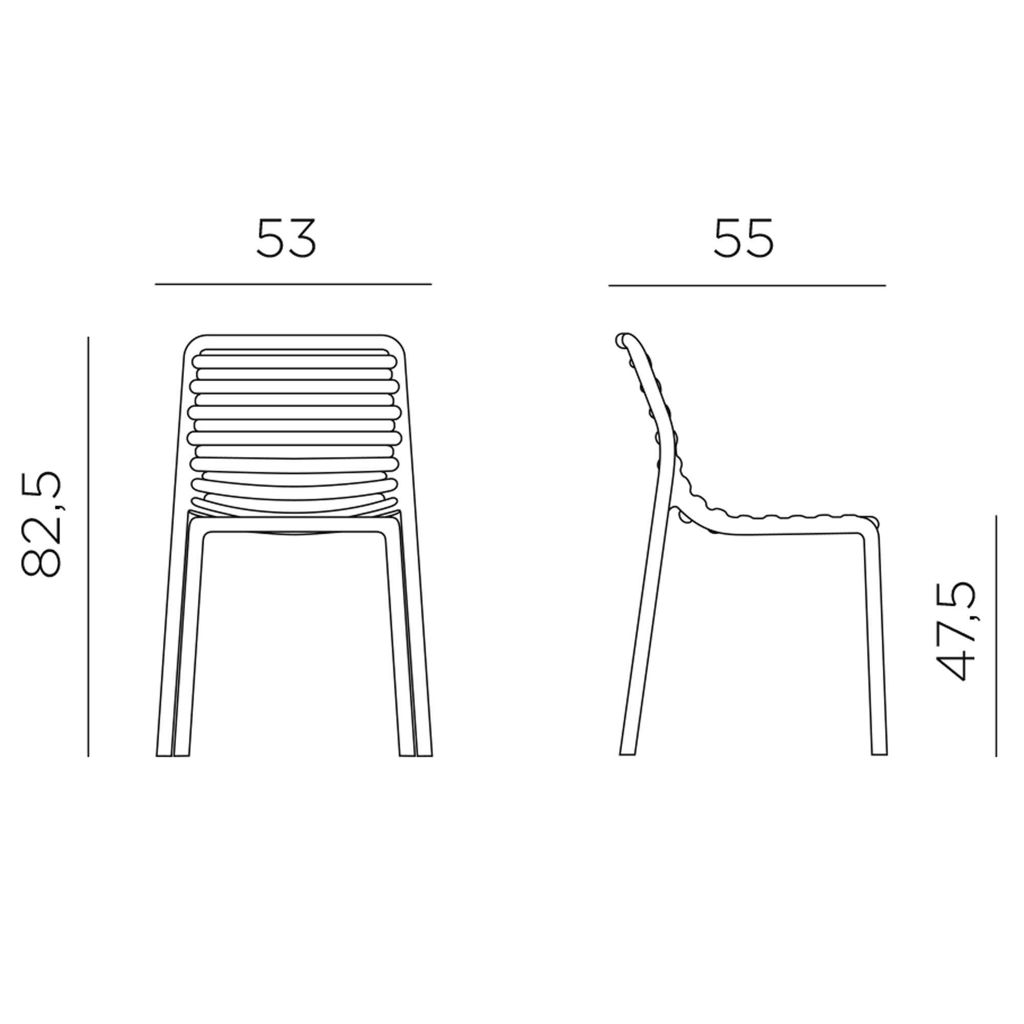 Sedia monoblocco Doga Bistrot Bianco NARDI