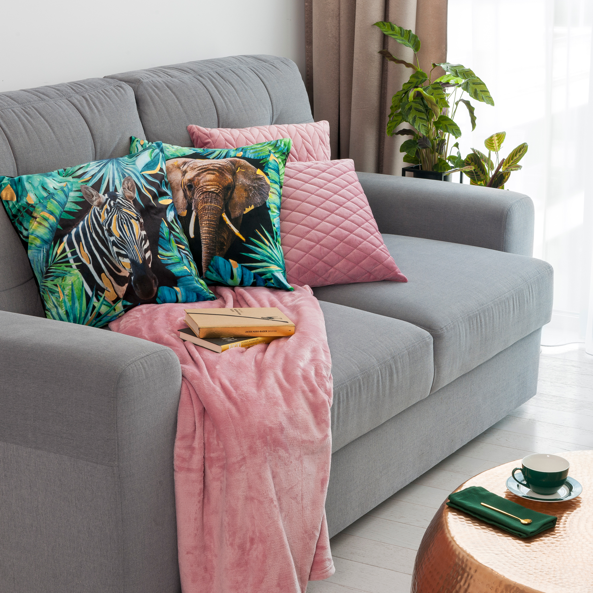 Fodera per cuscino decorativo Velvet Pink Cross 45 x 45 cm MY HOME