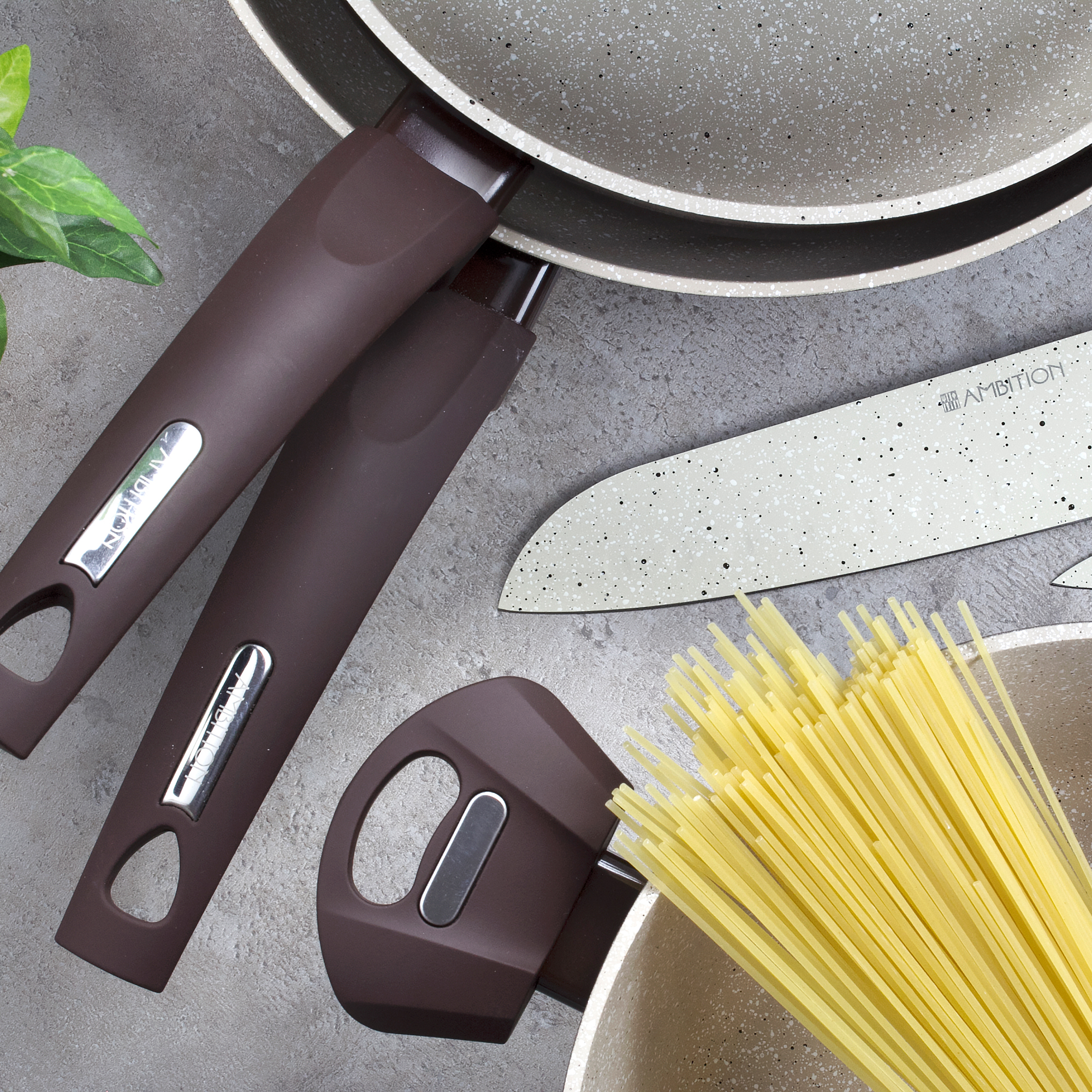 Rondel z pokrywką 16 cm Brown Stone AMBITION