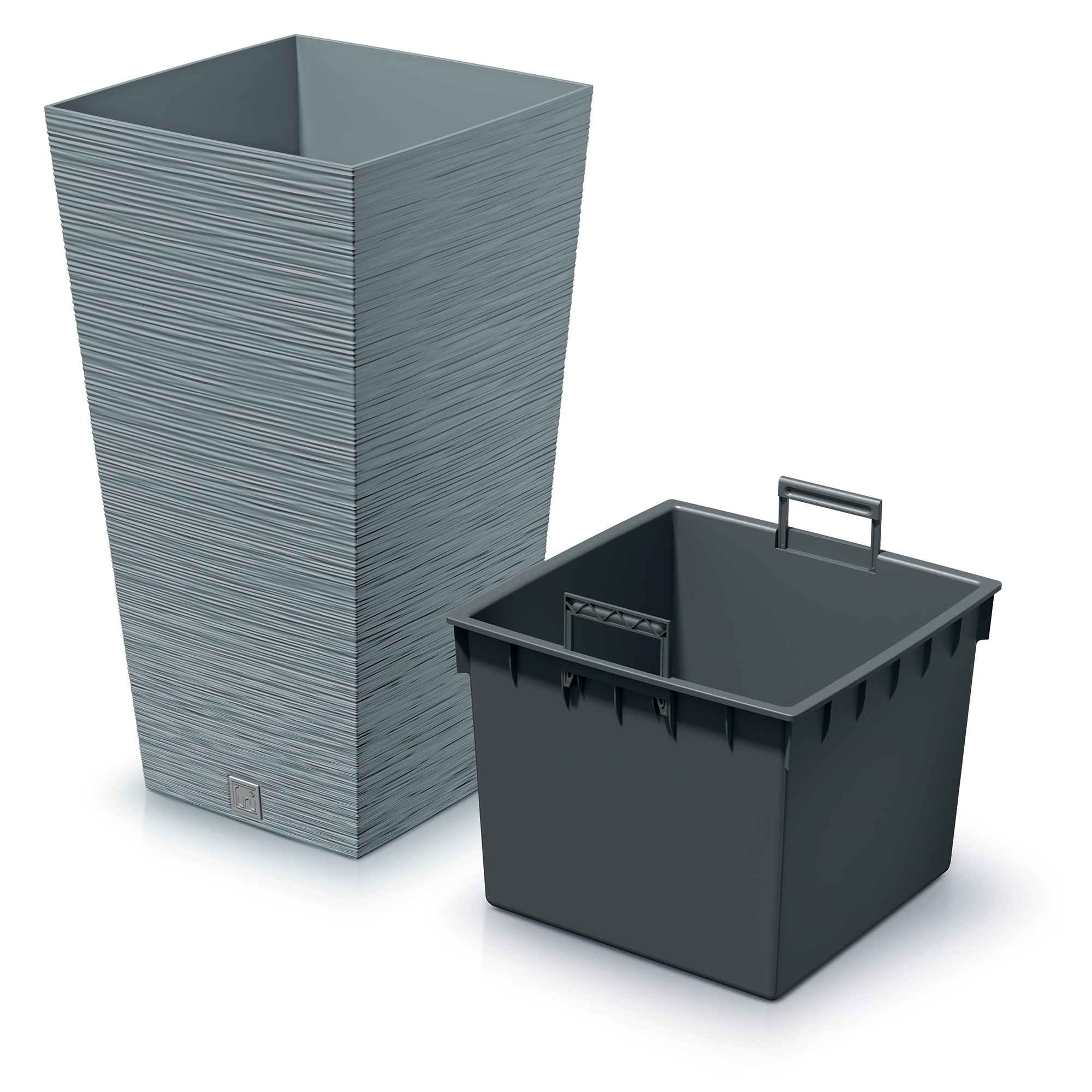 Pflanzkübel quadratisch Furu Square 55 cm szary PROSPERPLAST