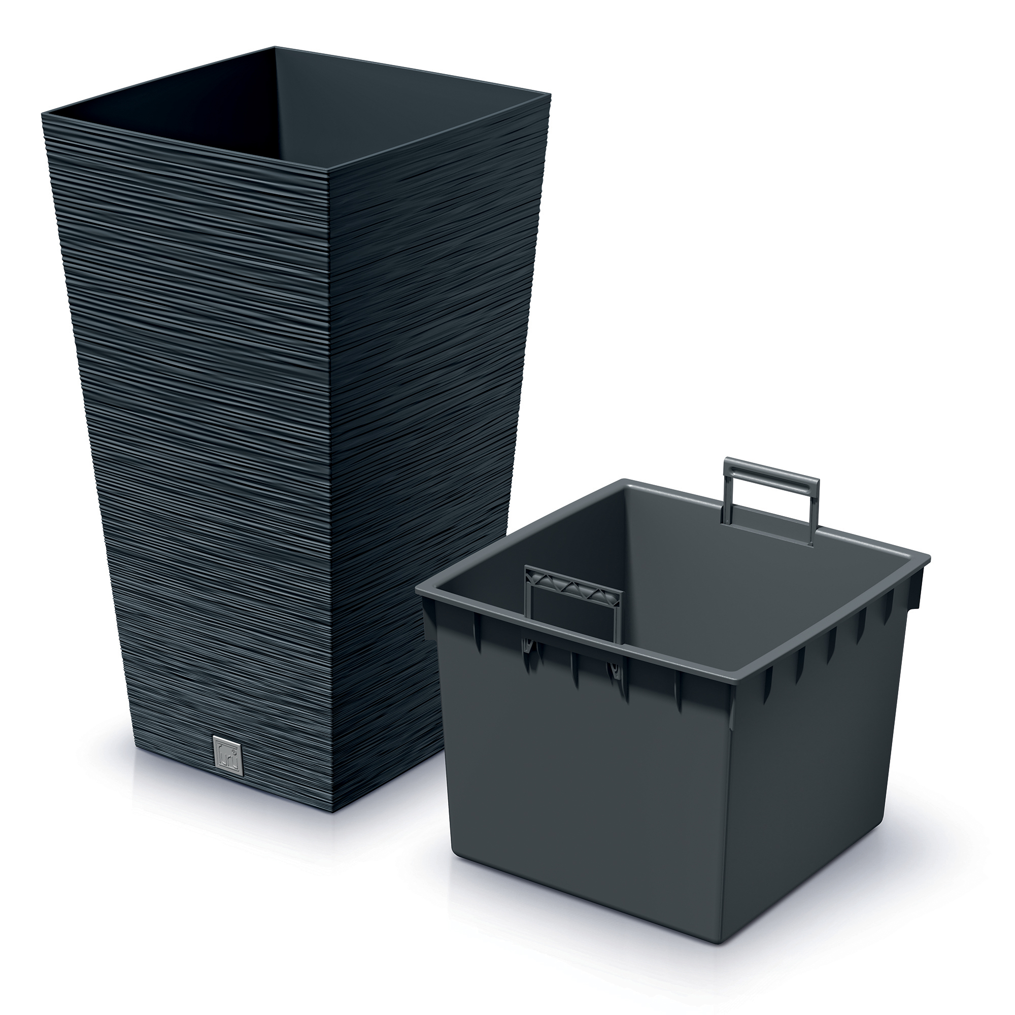 Pflanzkübel quadratisch Furu Square 45 cm anthrazit PROSPERPLAST