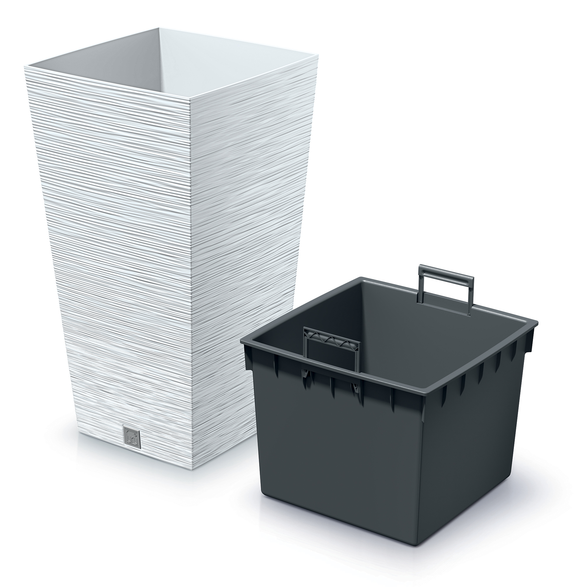 Pflanzkübel quadratisch Furu Square 45 cm weiß PROSPERPLAST