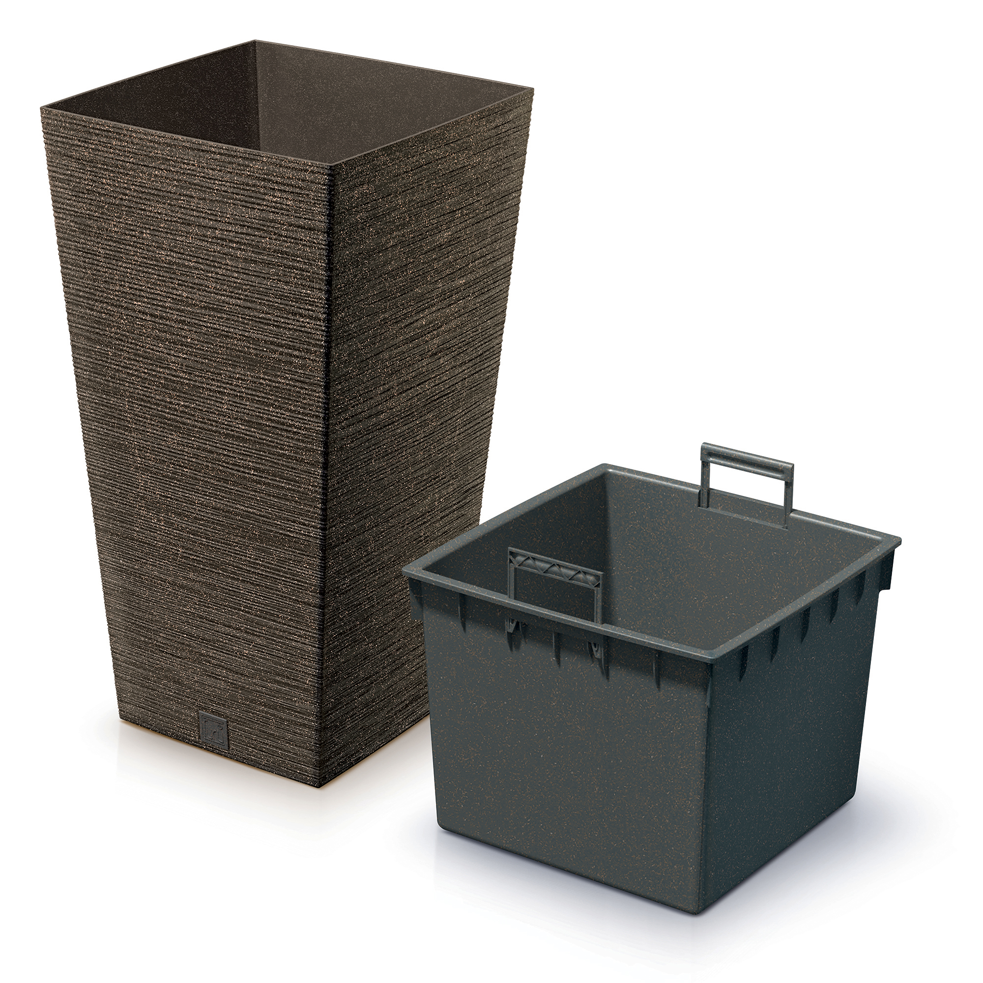 Maceta de jardín Furu Square Eco Wood 45 cm coffee PROSPERPLAST