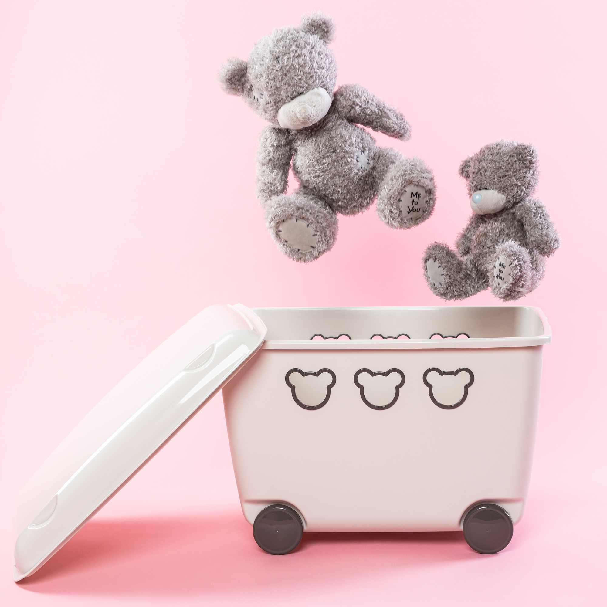 Aufbewahrungsbox mit Deckel  Bear 55 l weiß BRANQ