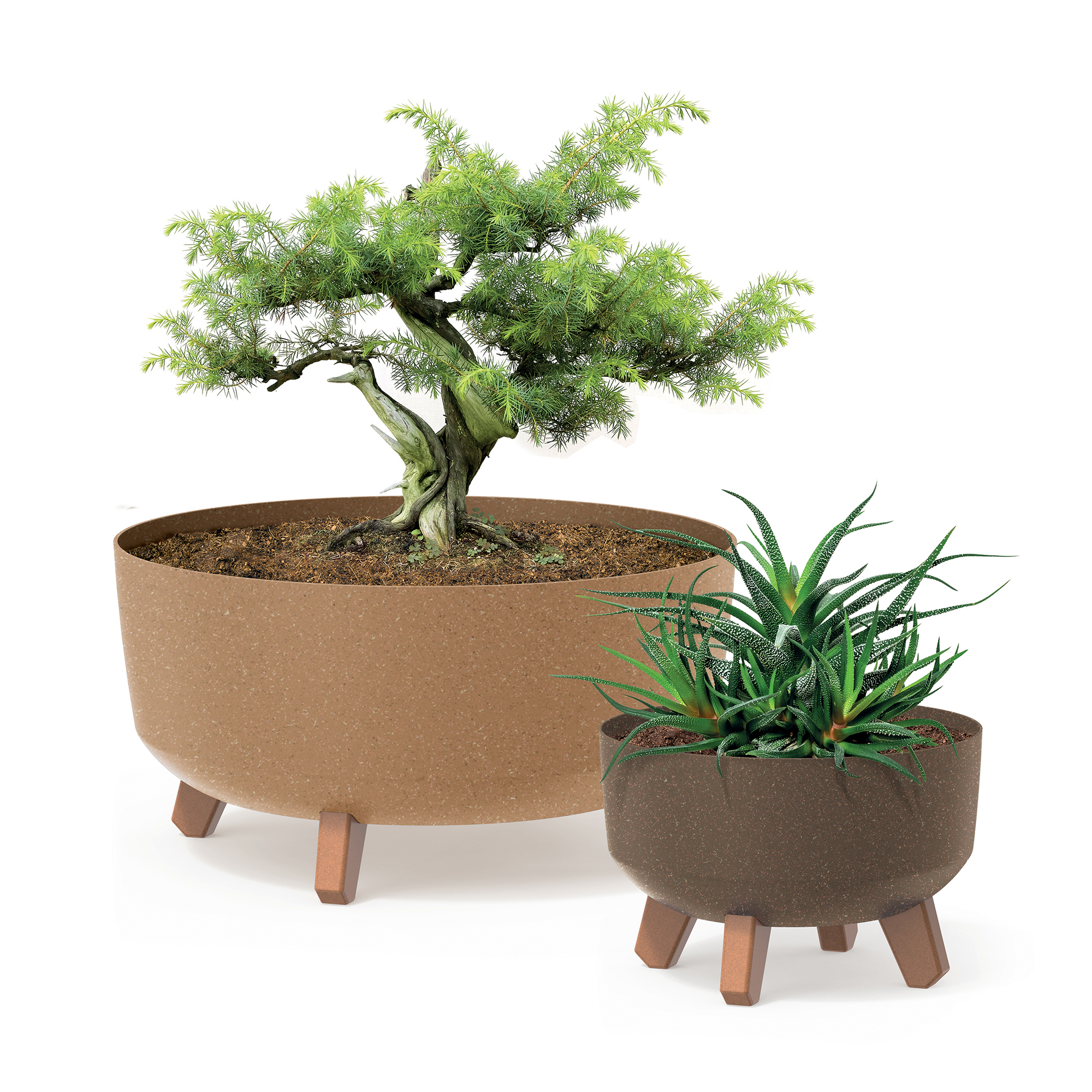 Bezvložkový plastový kvetináč Gracia Low ECO Naturo 38 cm PROSPERPLAST