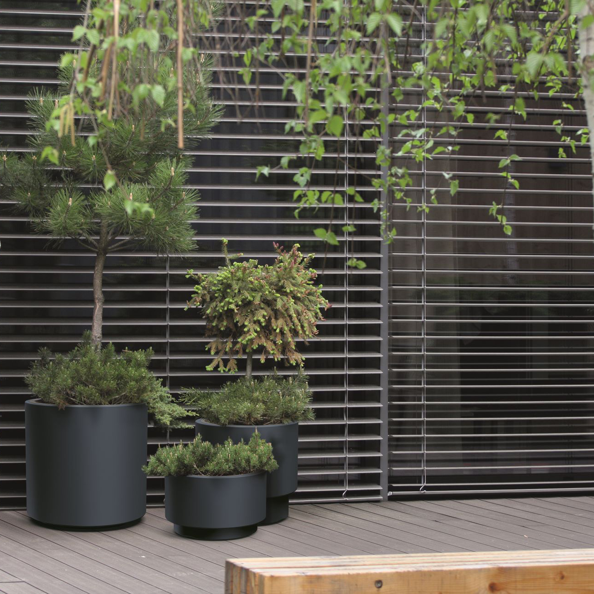 Blumentopf mit Einsatz Heos 39,5 x 39,5 x 37 cm anthrazit PROSPERPLAST
