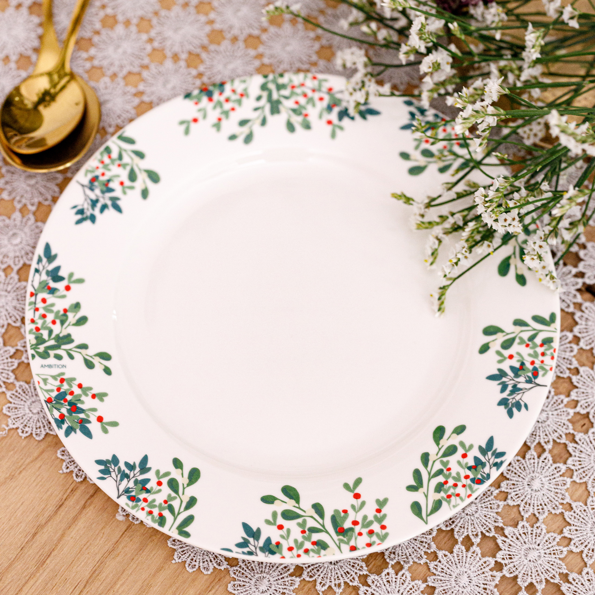 Porcelánový dezertní talíř Greenery 19 cm AMBITION