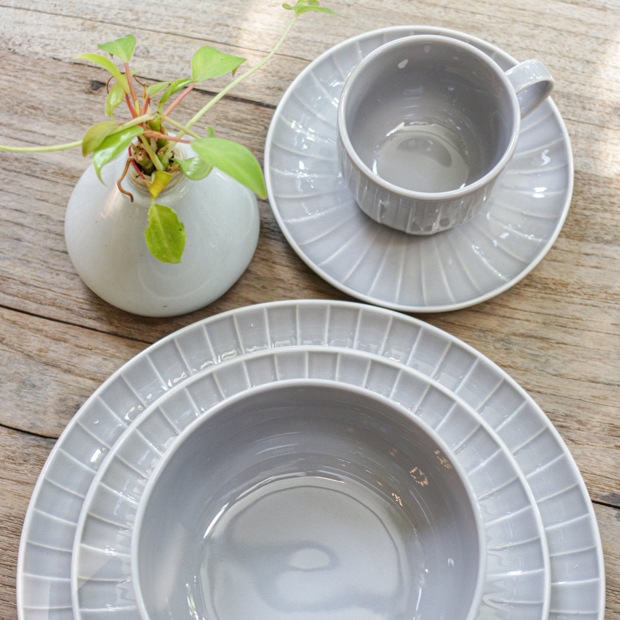 Piatto da dessert Ligne grigio 21 cm AMBITION
