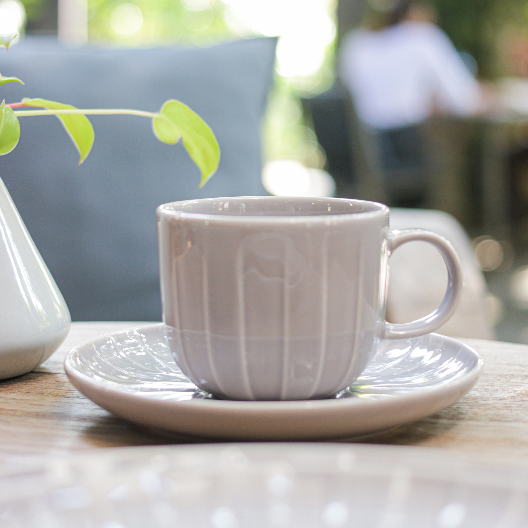 Juego de vajilla para 6 personas Ligne gris 48 piezas AMBITION