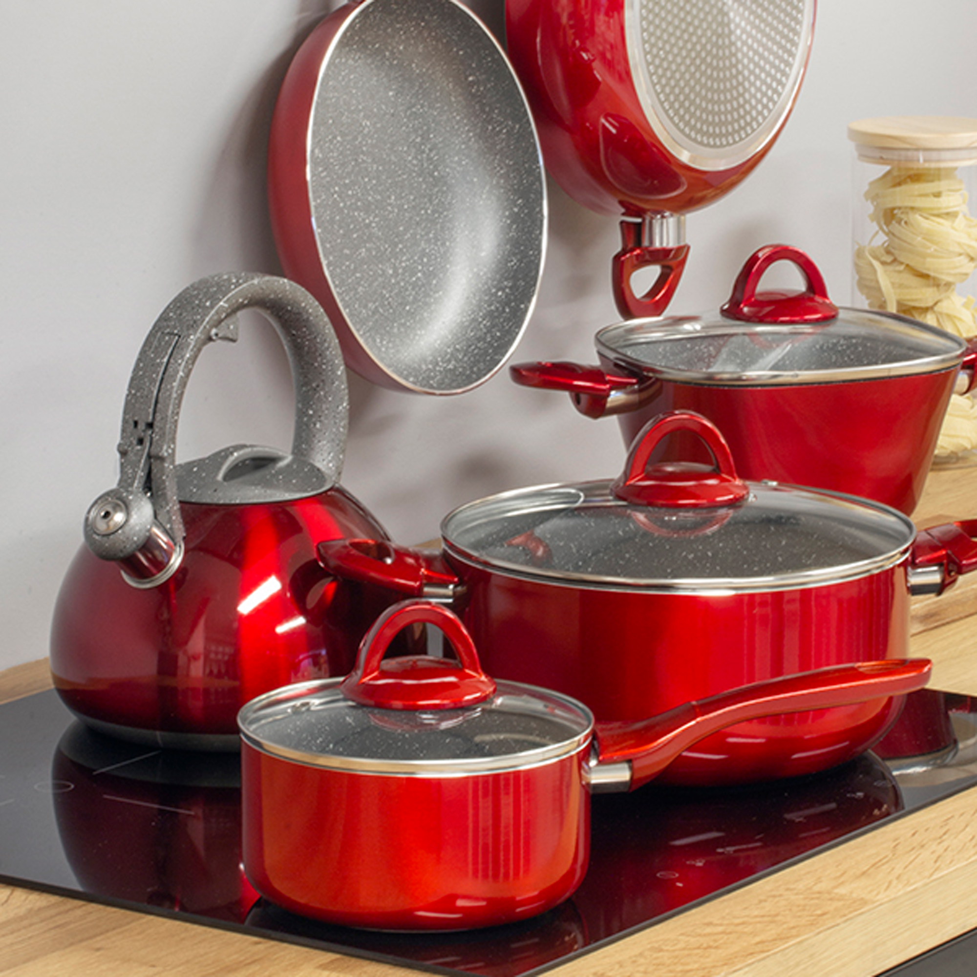 Garnek kwadratowy z pokrywką Jasper 18 cm AMBITION