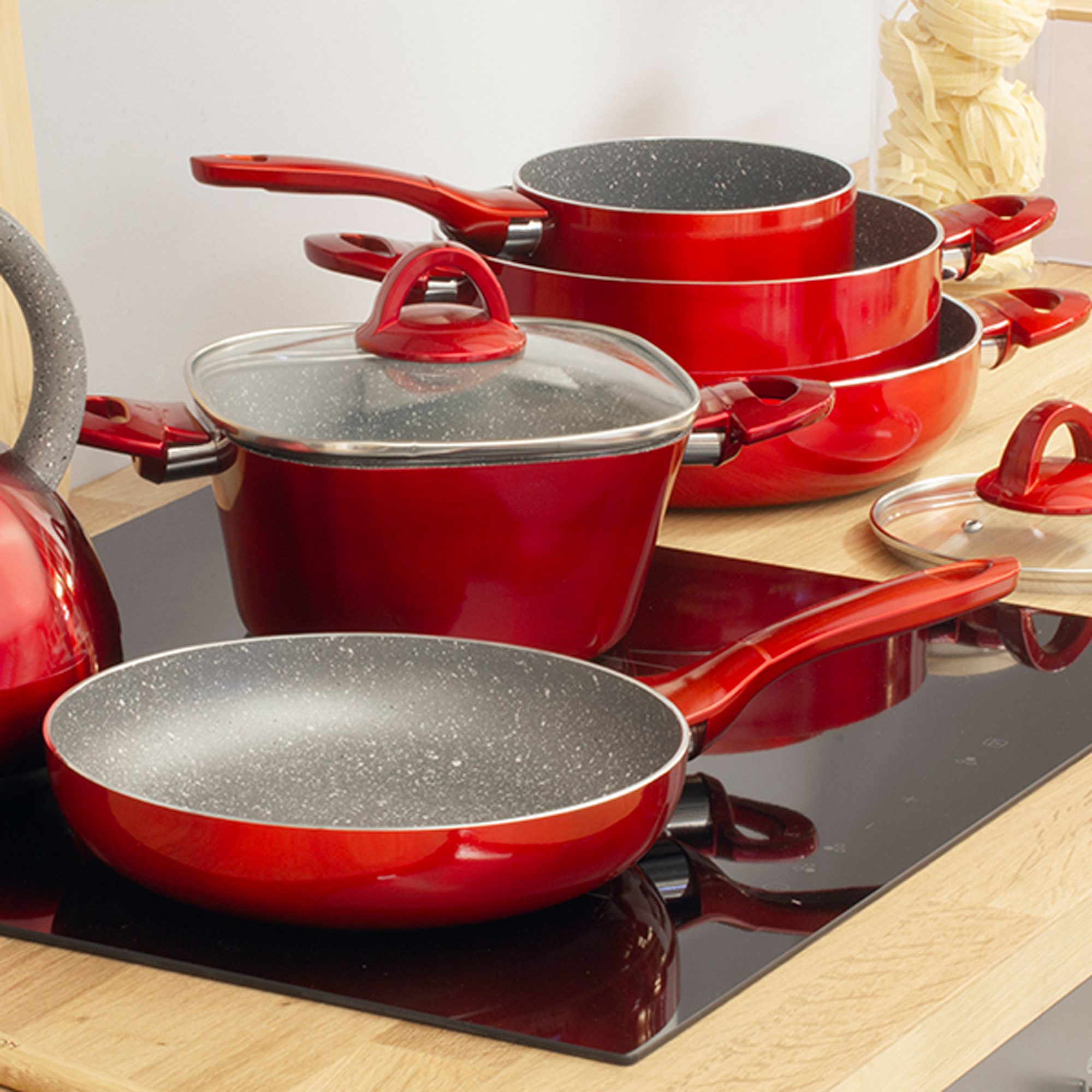 Garnek kwadratowy z pokrywką Jasper 18 cm AMBITION