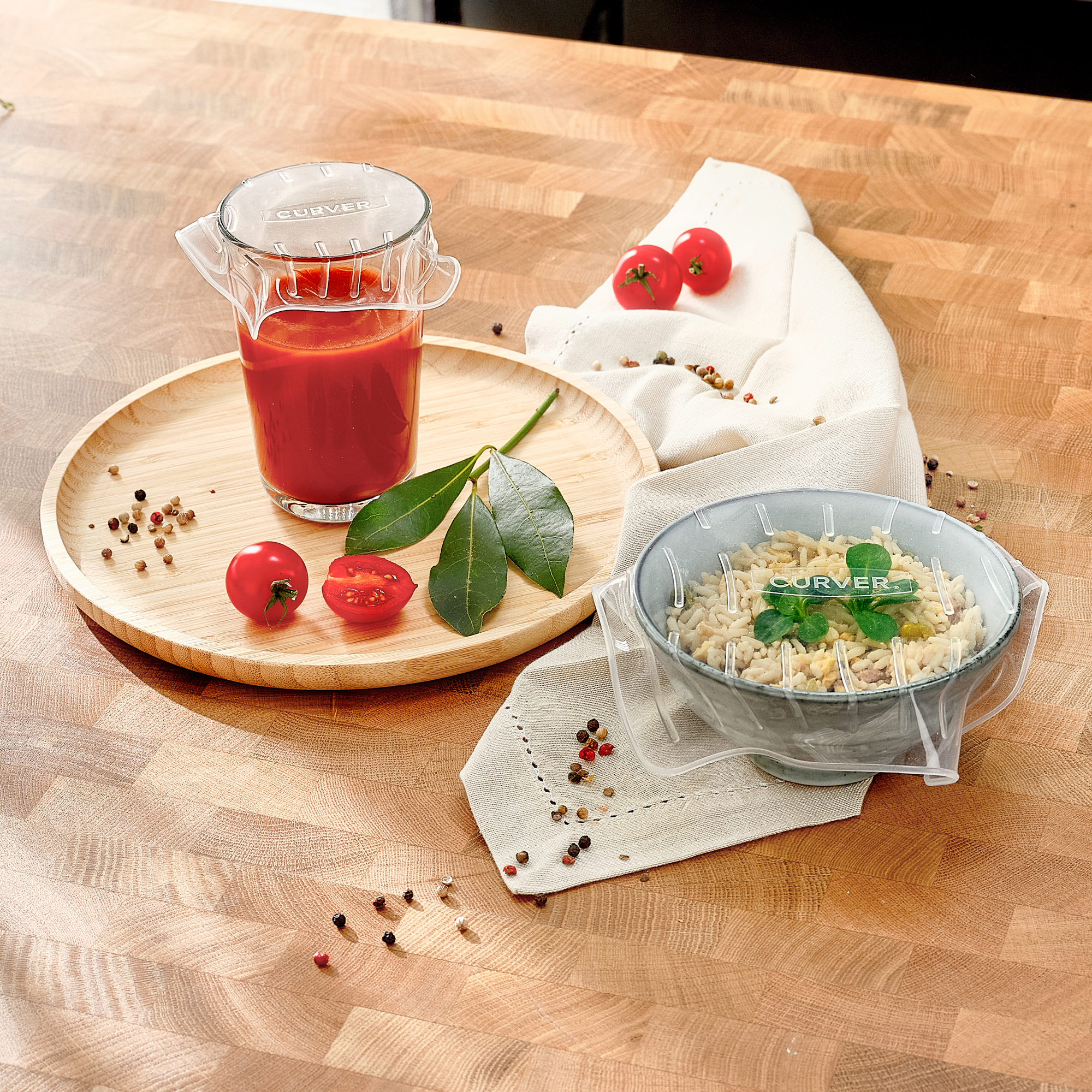 Zestaw 4 pokrywek silikonowych kwadratowych CURVER