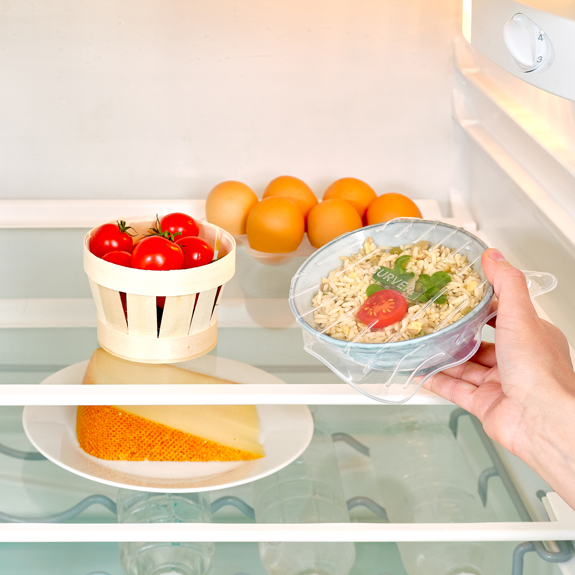 Zestaw 4 pokrywek silikonowych kwadratowych CURVER