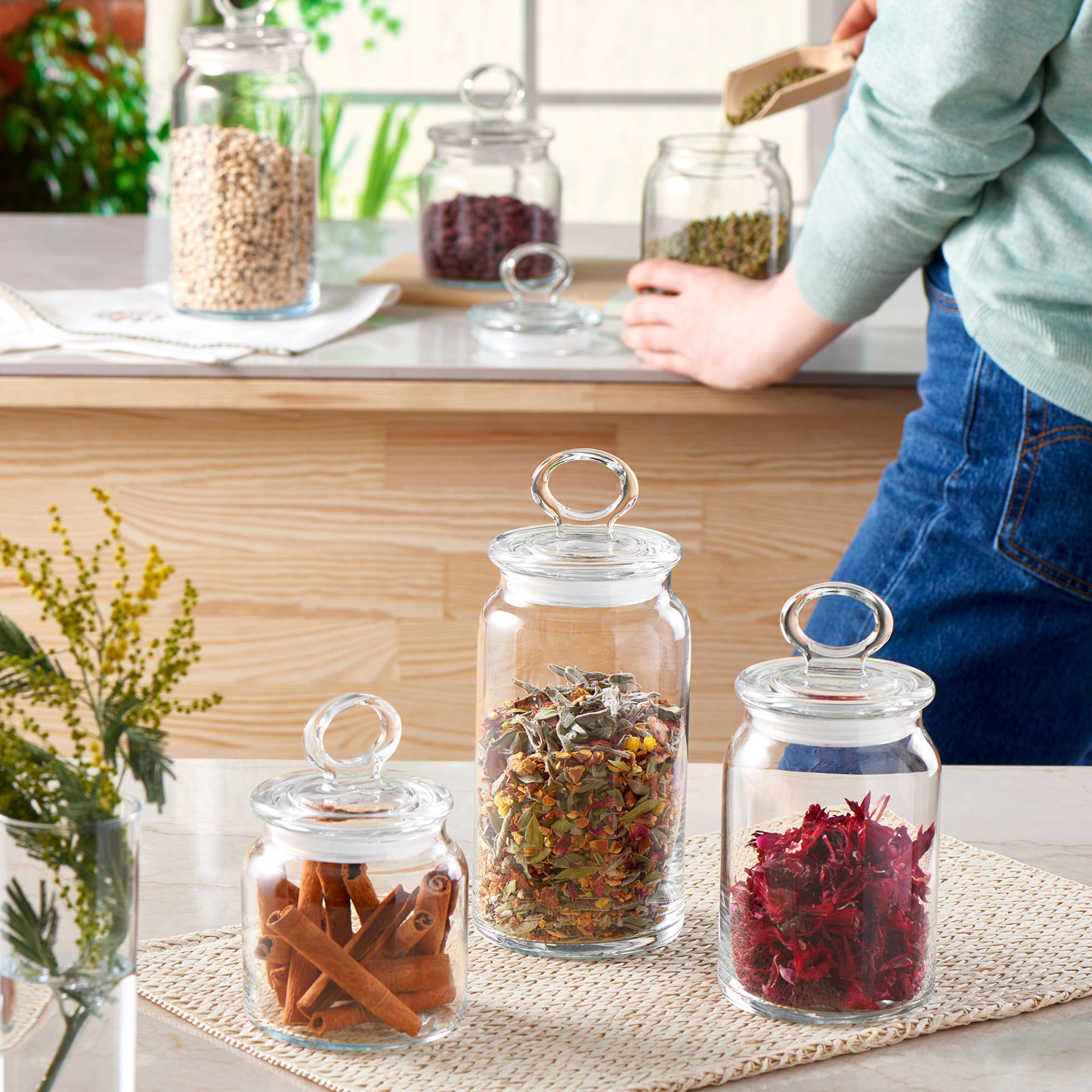 Glasburk med lock Kitchen 1,085 l PASABAHCE