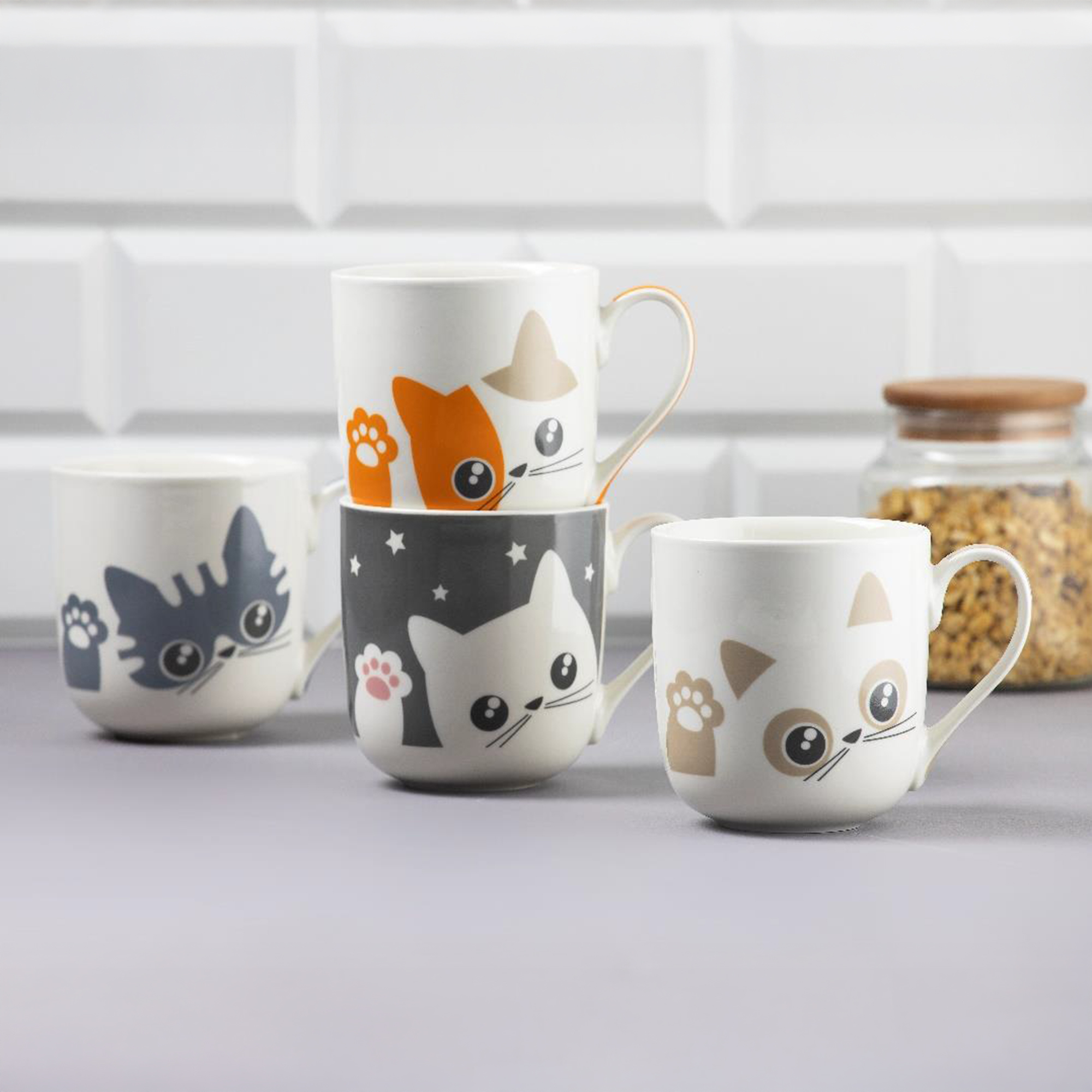 Kubek 440 ml Kitty szary kot 