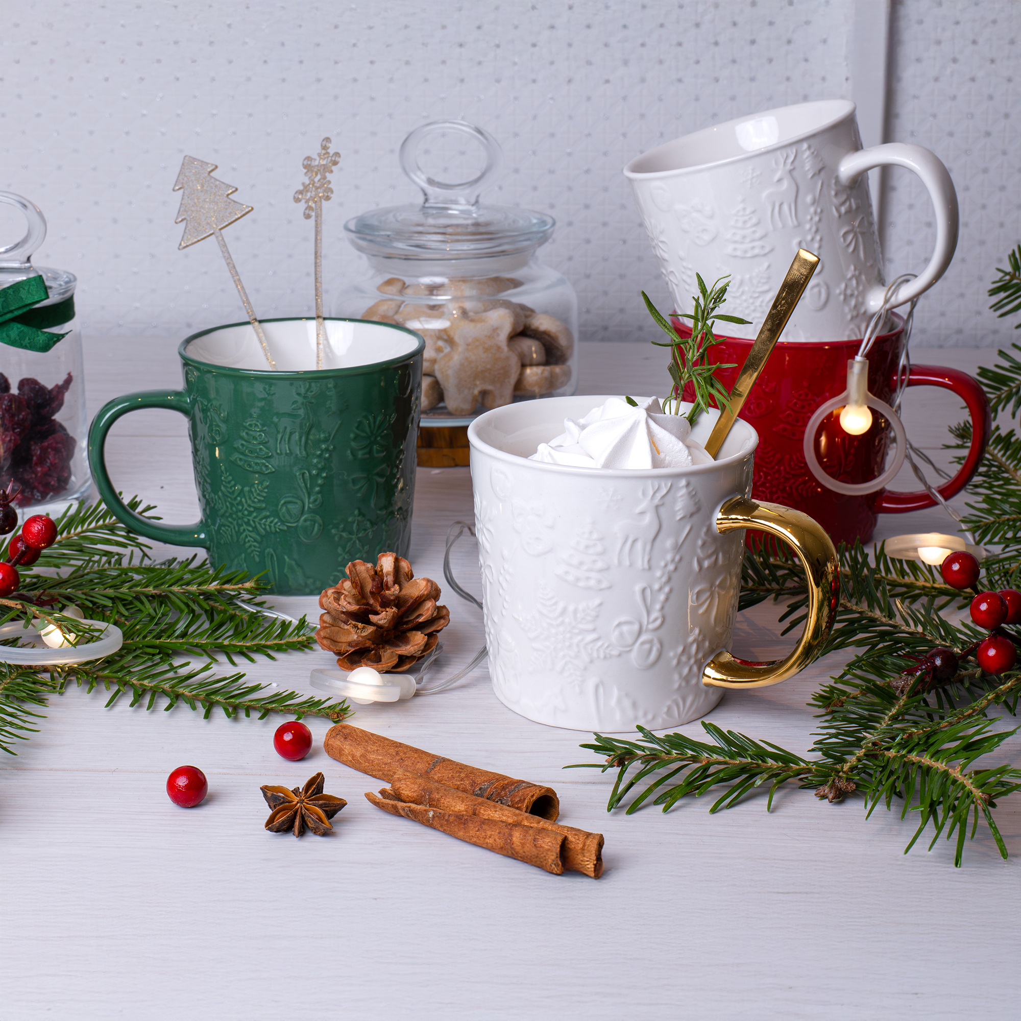 Mug Frosty bianco-oro 380 ml AMBITION