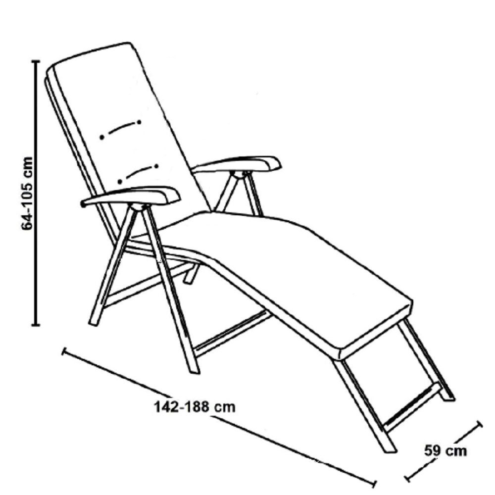 Trädgårdssolstol med fotstöd Lena Lounger Black Edition H024-32IB PATIO  
