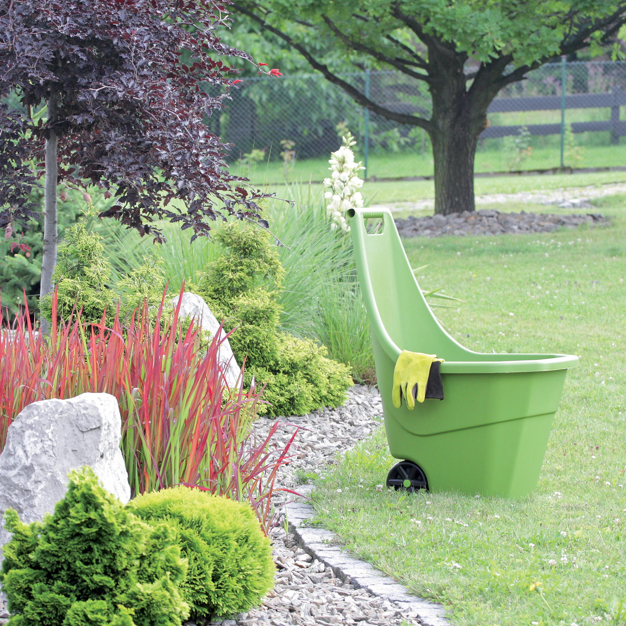 Taczka ogrodowa LOAD & GO 55L oliwka PROSPERPLAST