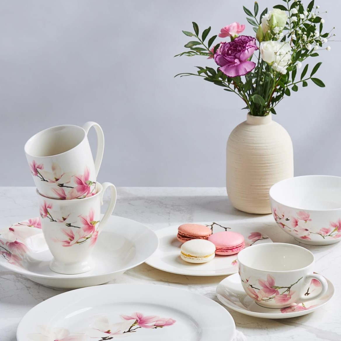 Porcelánový kávový servis pro 6 osob Magnolia 12-dílů AMBITION