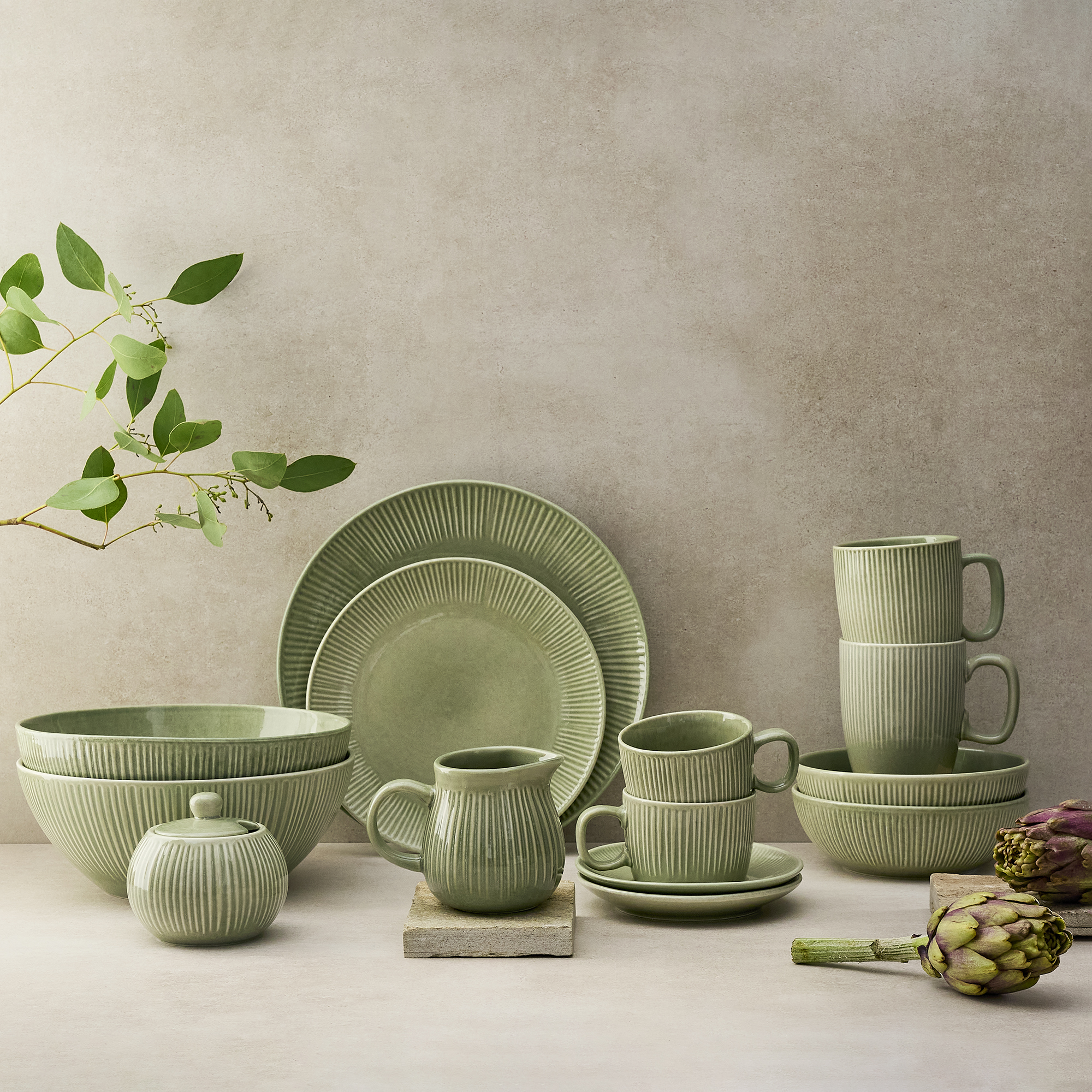 Serwis obiadowo-kawowy dla 6 osób 39-elementowy Mossa AMBITION