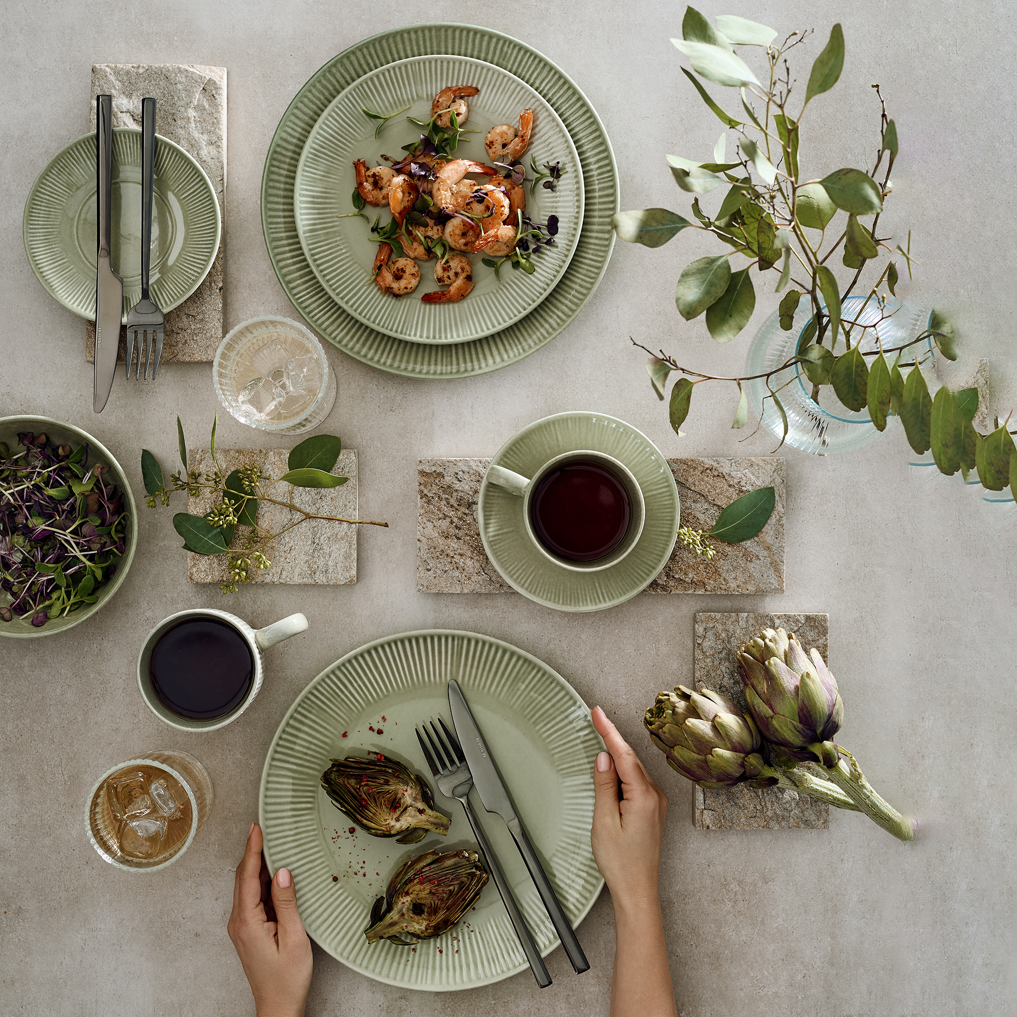 Serwis obiadowo-kawowy dla 6 osób 39-elementowy Mossa AMBITION