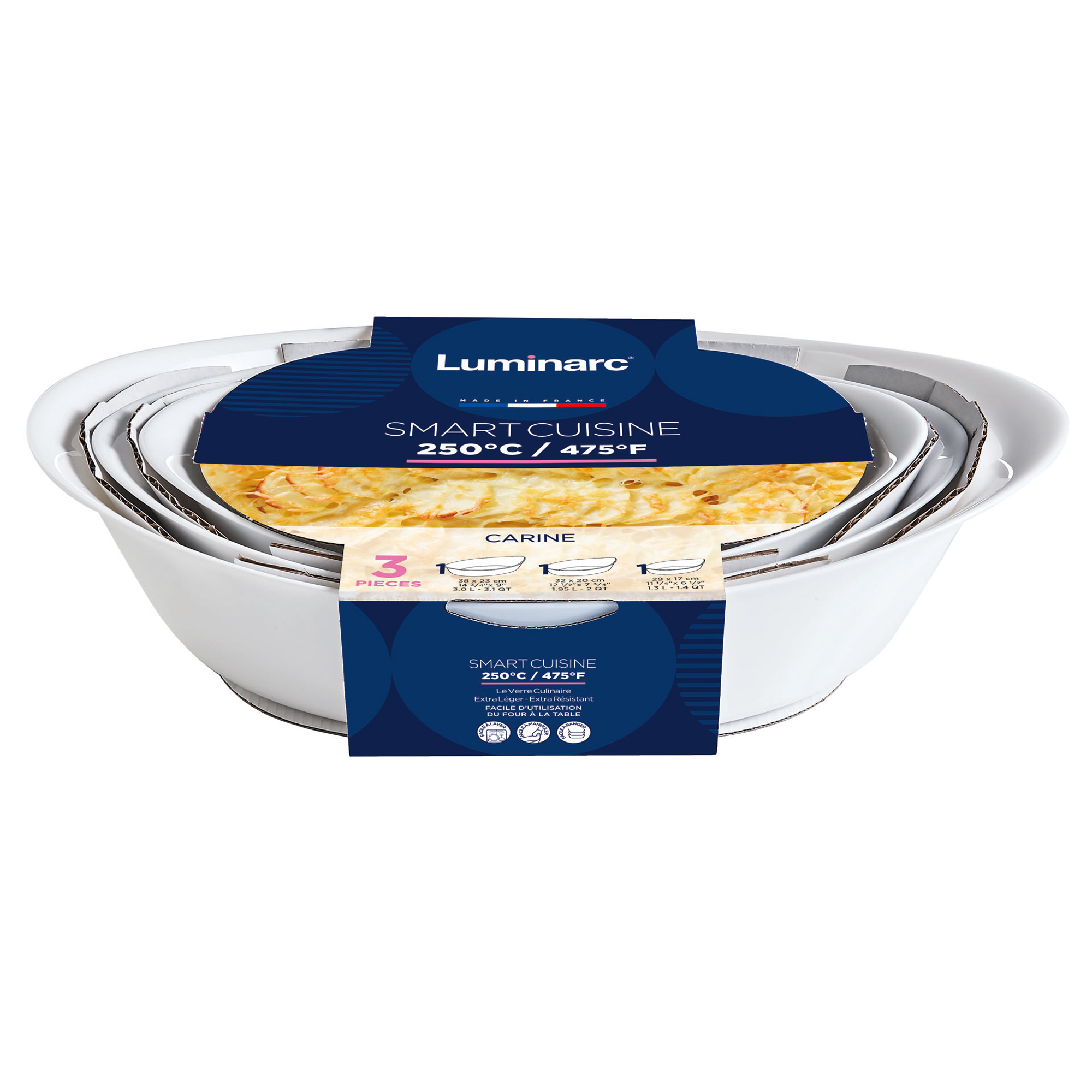 Auflaufform Set 3-teilig Smart Cuisine Carine LUMINARC