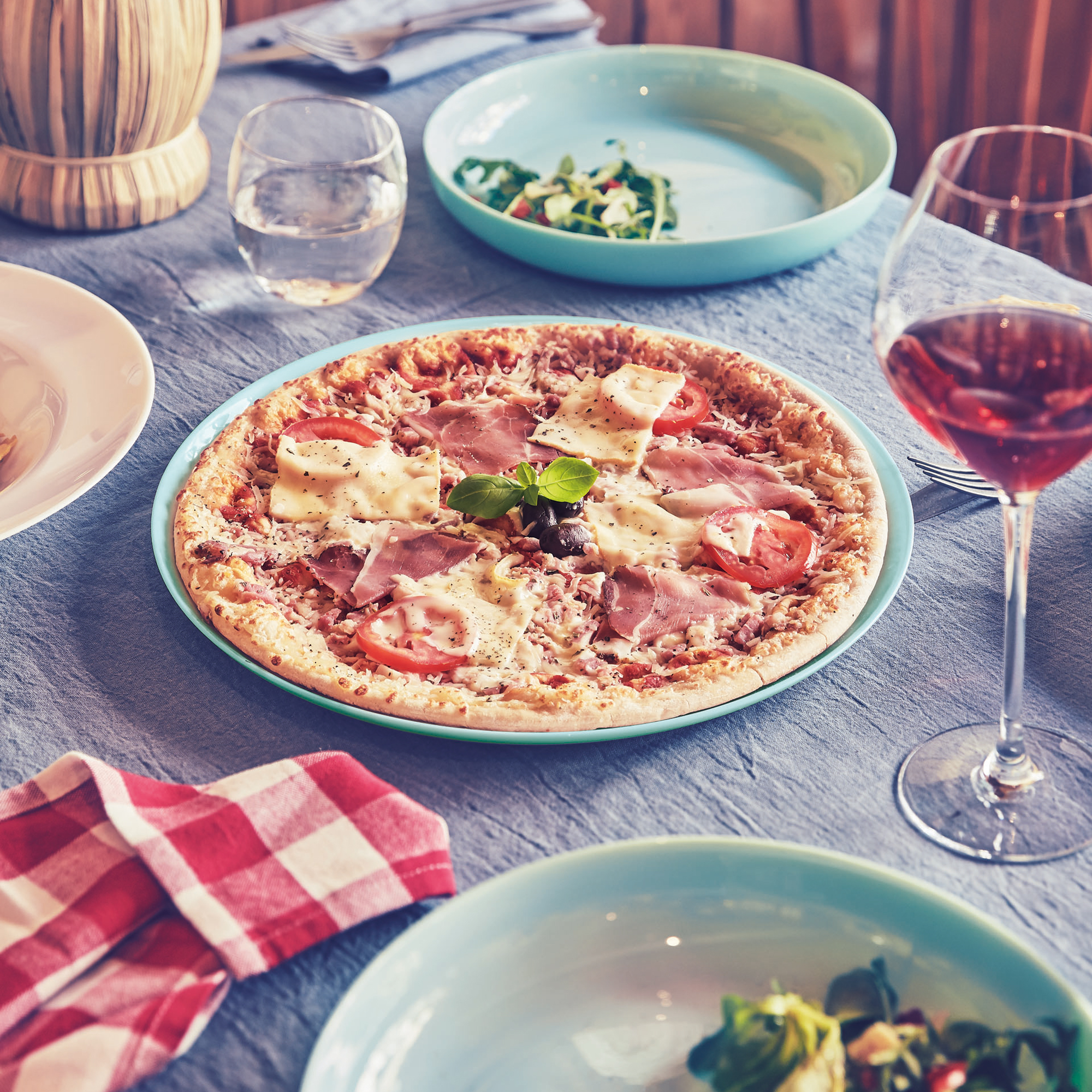 Plato de pizza Diwali turquesa 32 cm LUMINARC