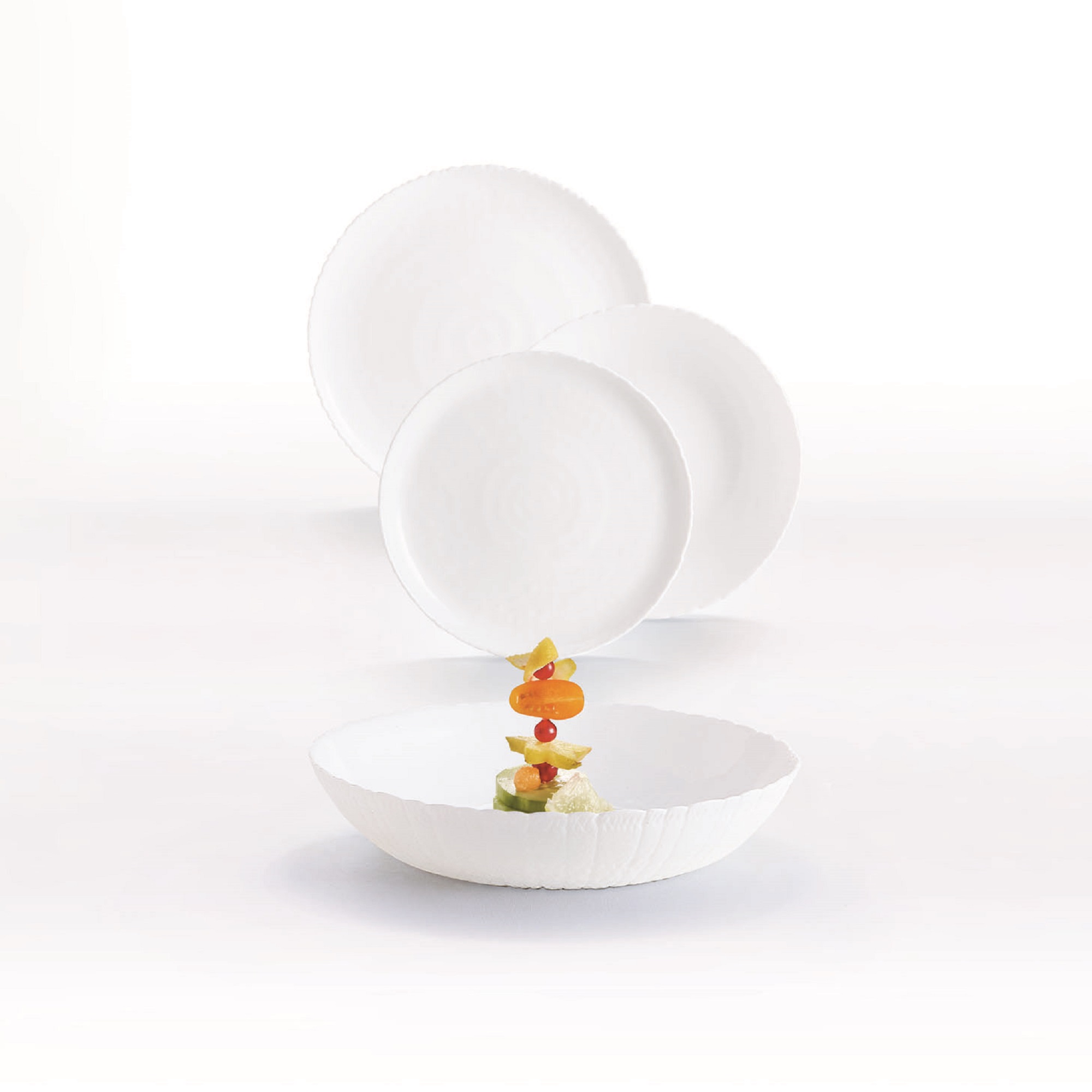 Dinner set for 6 people Ammonite 18-piece white LUMINARC