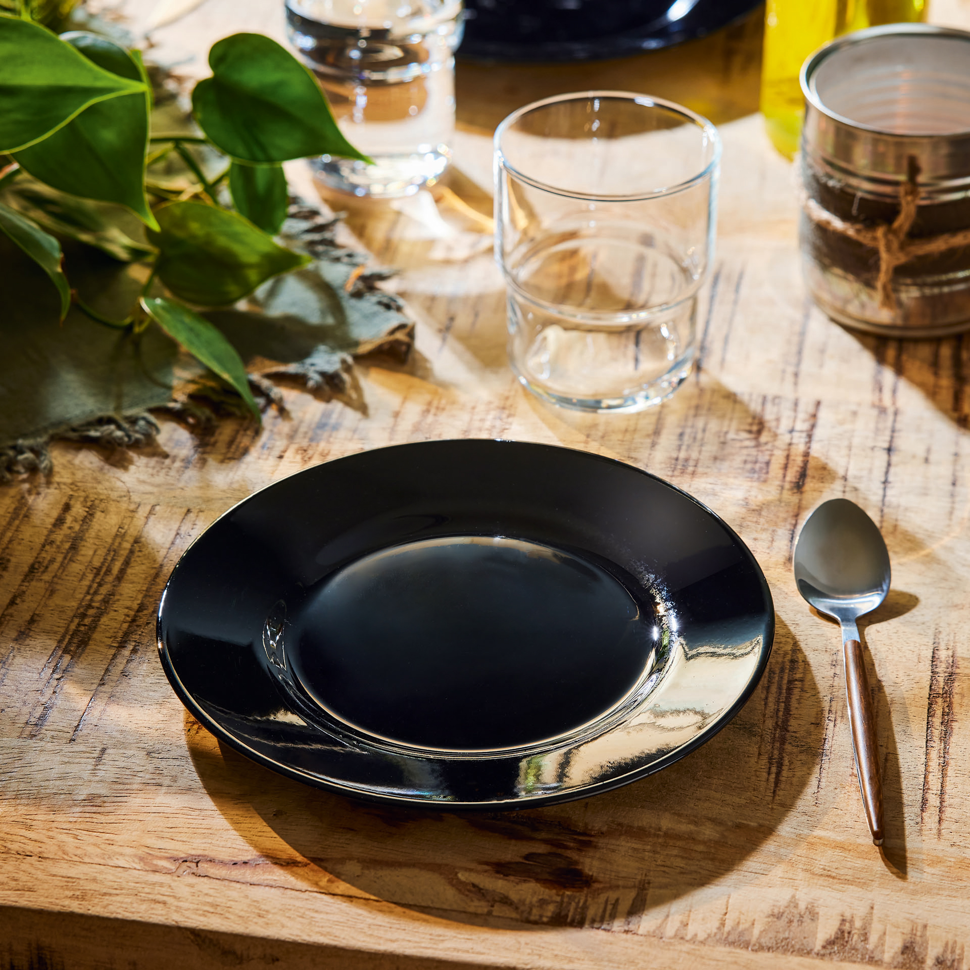 Tafelservice für 6 Personen Plumi 18-teilig weiß-schwarz LUMINARC