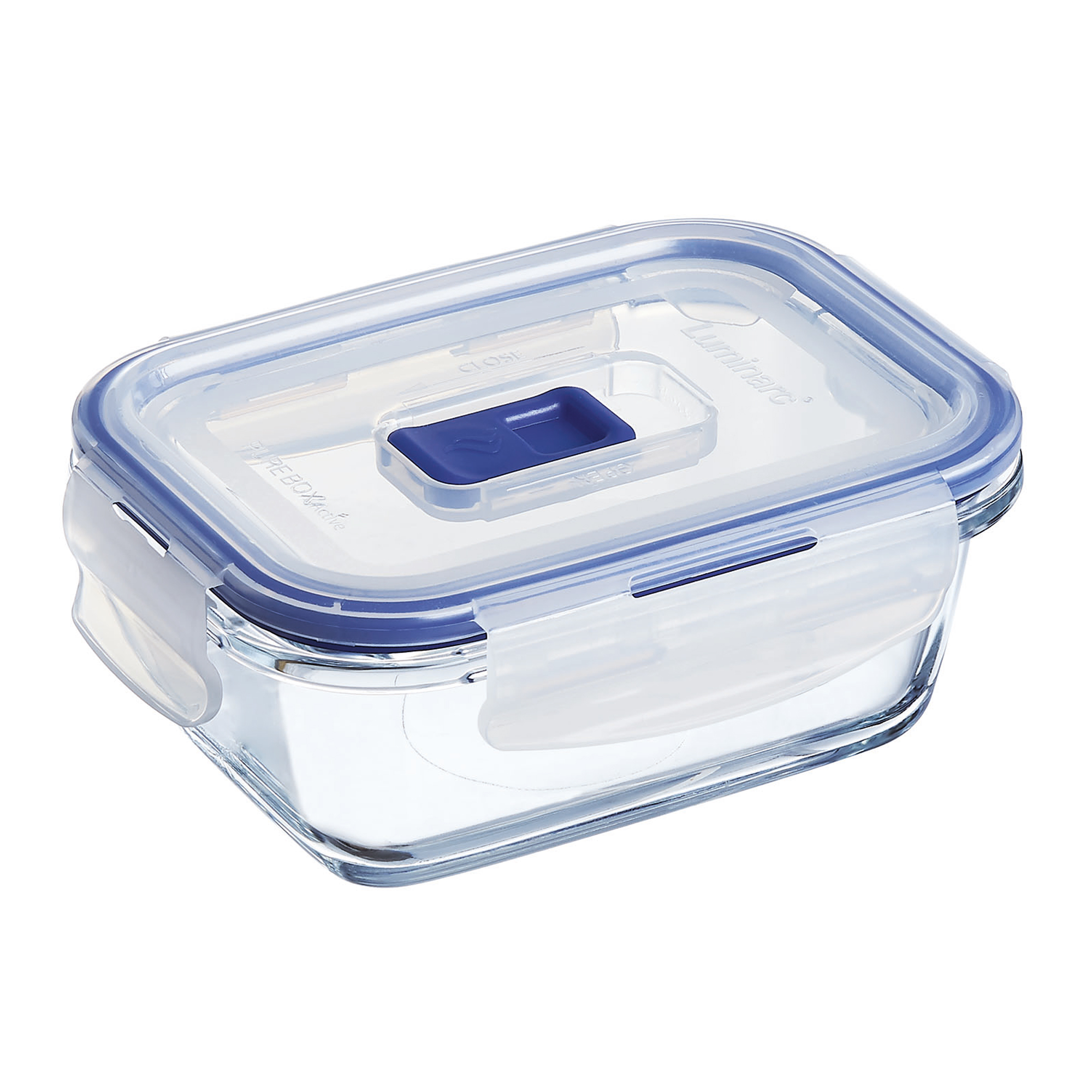 Sada 3 skleněných nádobek s taškou na oběd Pure Box Active Blue LUMINARC