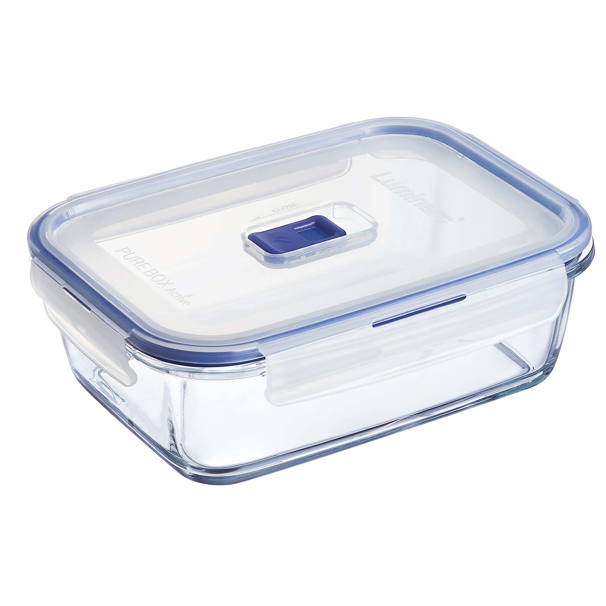 Sada 3 skleněných nádobek s taškou na oběd Pure Box Active Blue LUMINARC