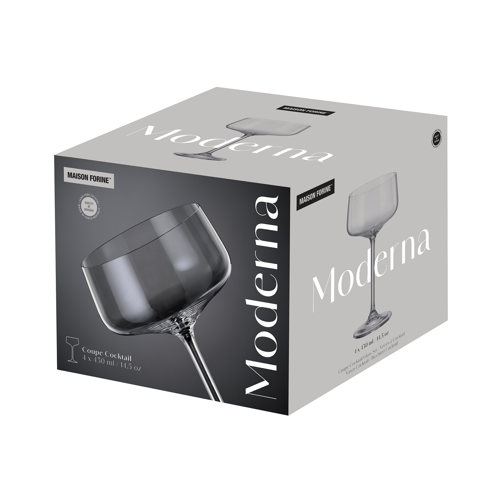 Cocktailglas coupe Moderna set 4-delar 430 ml MAISON FORINE