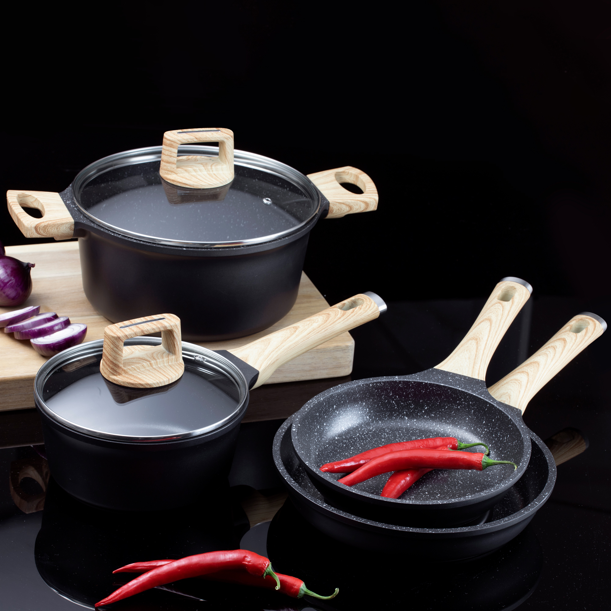 Set di 3 coltelli da cucina Noir AMBITION
