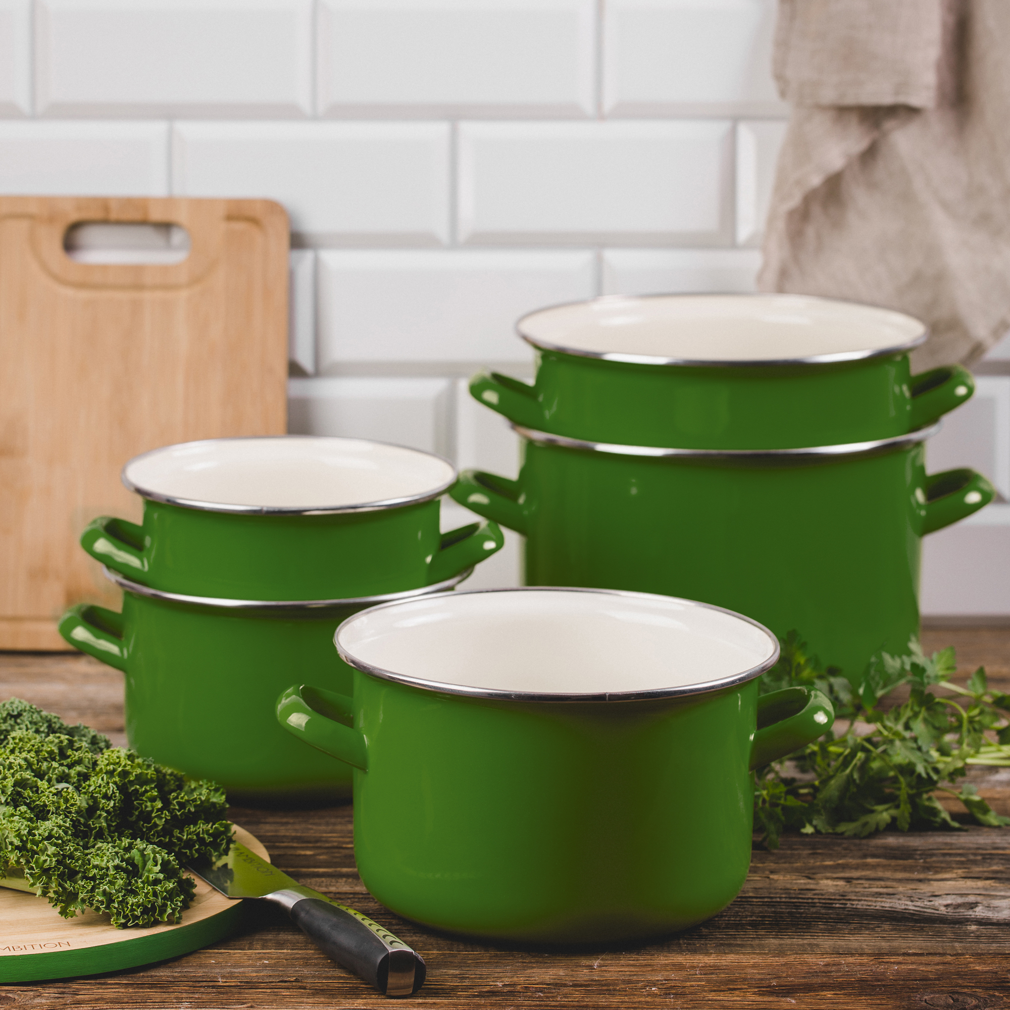 Pentola smaltata verde 18 cm 2,6 l Induzione EMALIA OLKUSZ