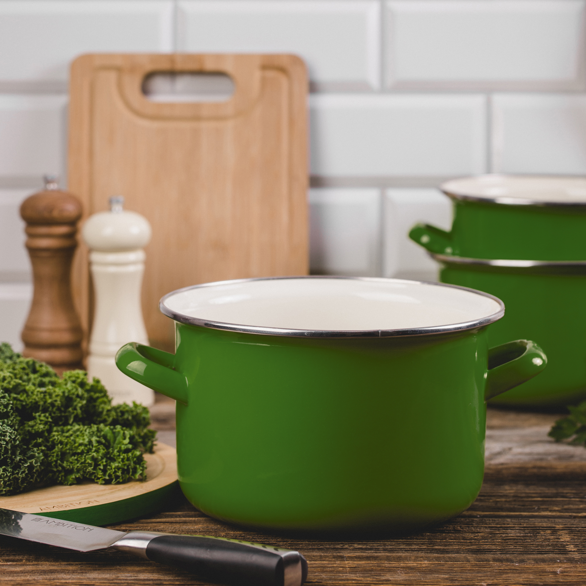 Pentola smaltata verde 18 cm 2,6 l Induzione EMALIA OLKUSZ