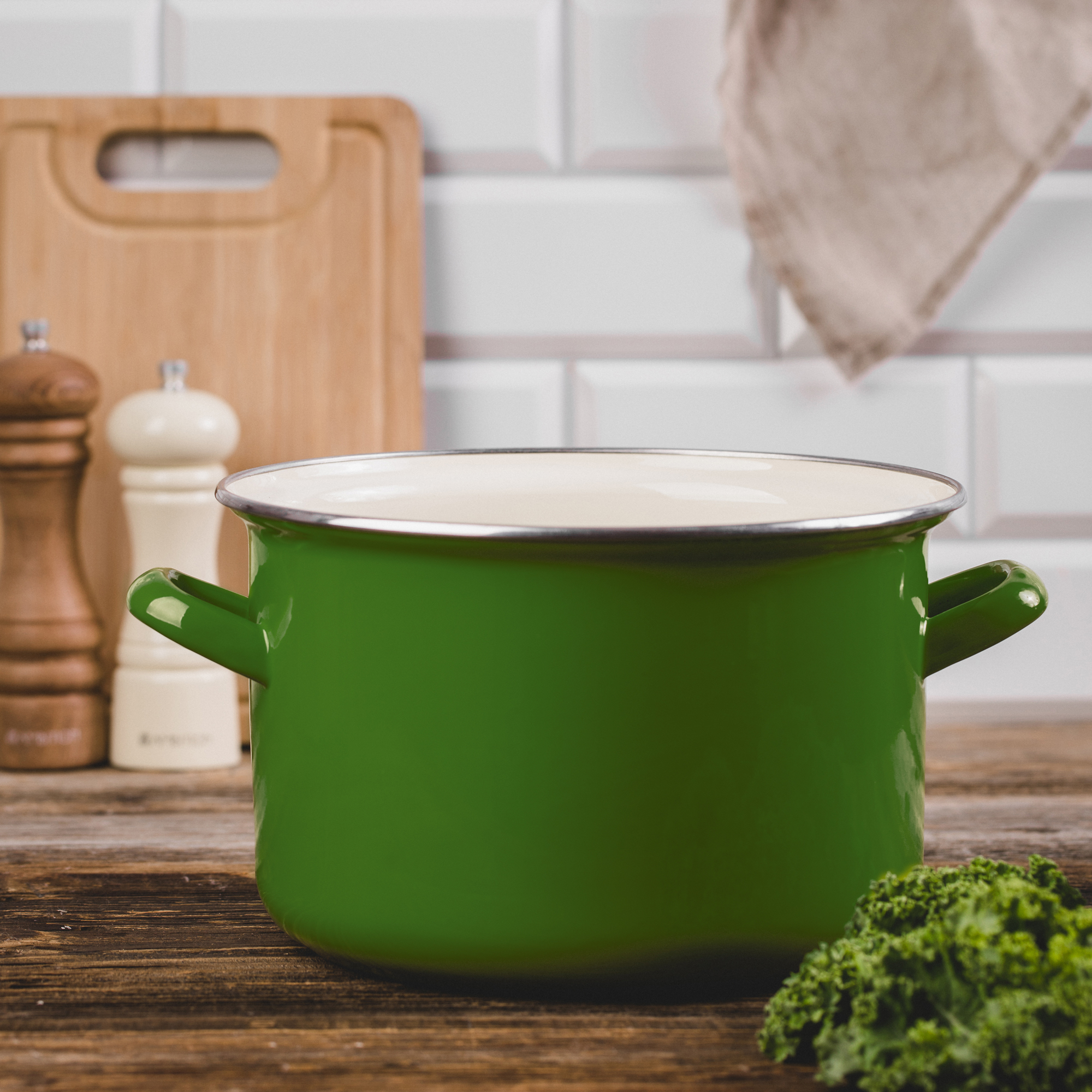 Garnek emaliowany 24 cm 7 l zielony EMALIA OLKUSZ