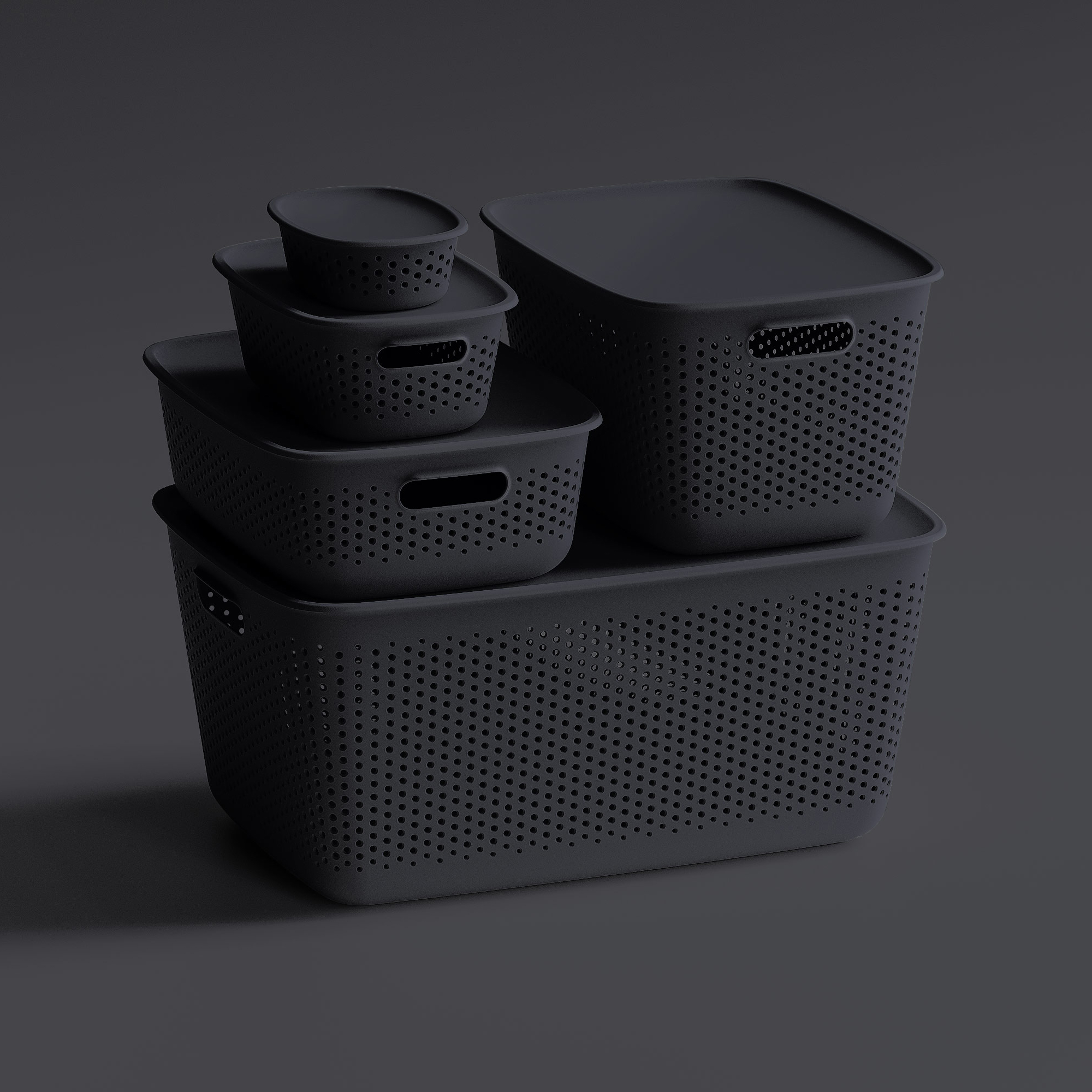 Aufbewahrungsbox OpenStore 17 L Schwarz ORPLAST