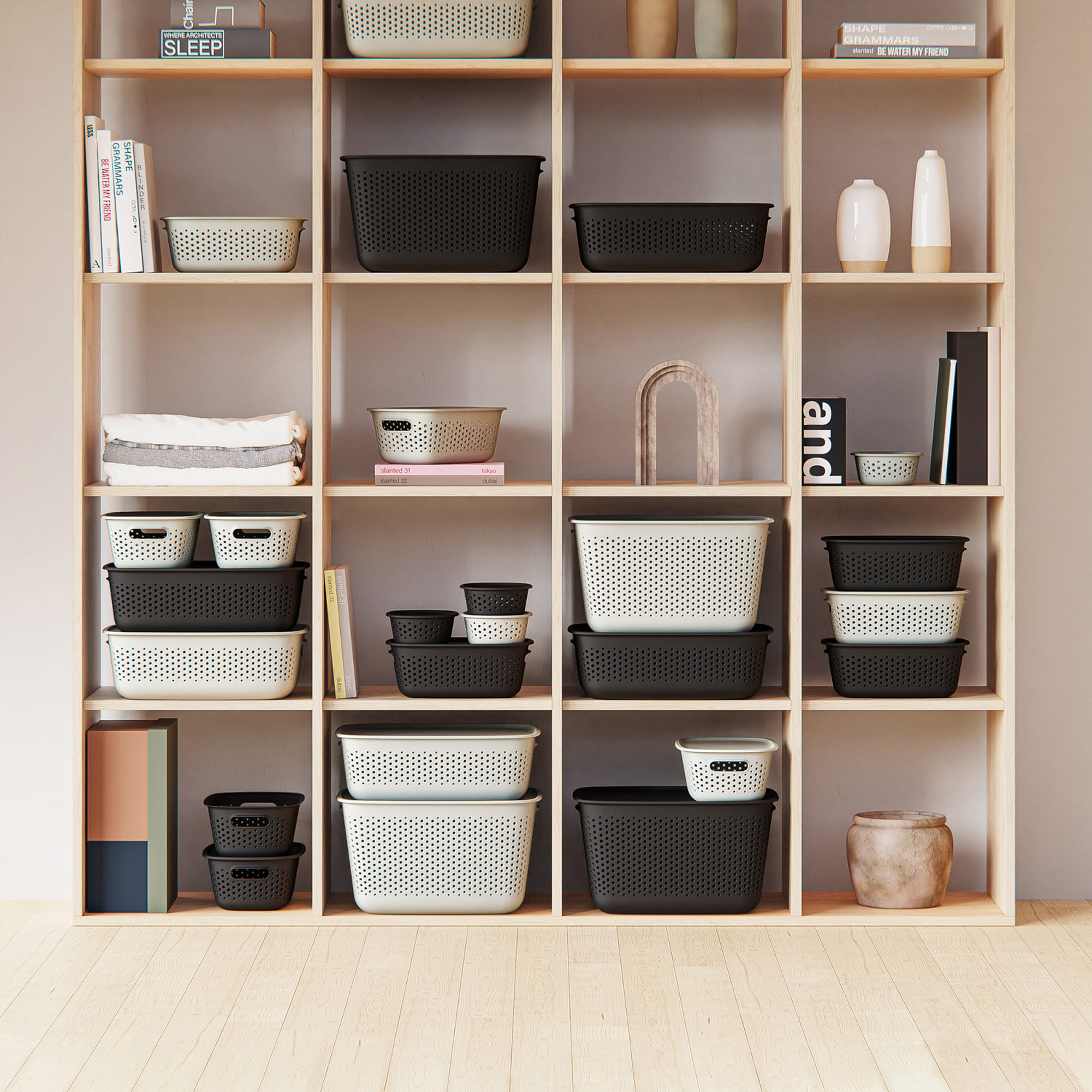 Aufbewahrungsbox OpenStore 45 L Taupe ORPLAST