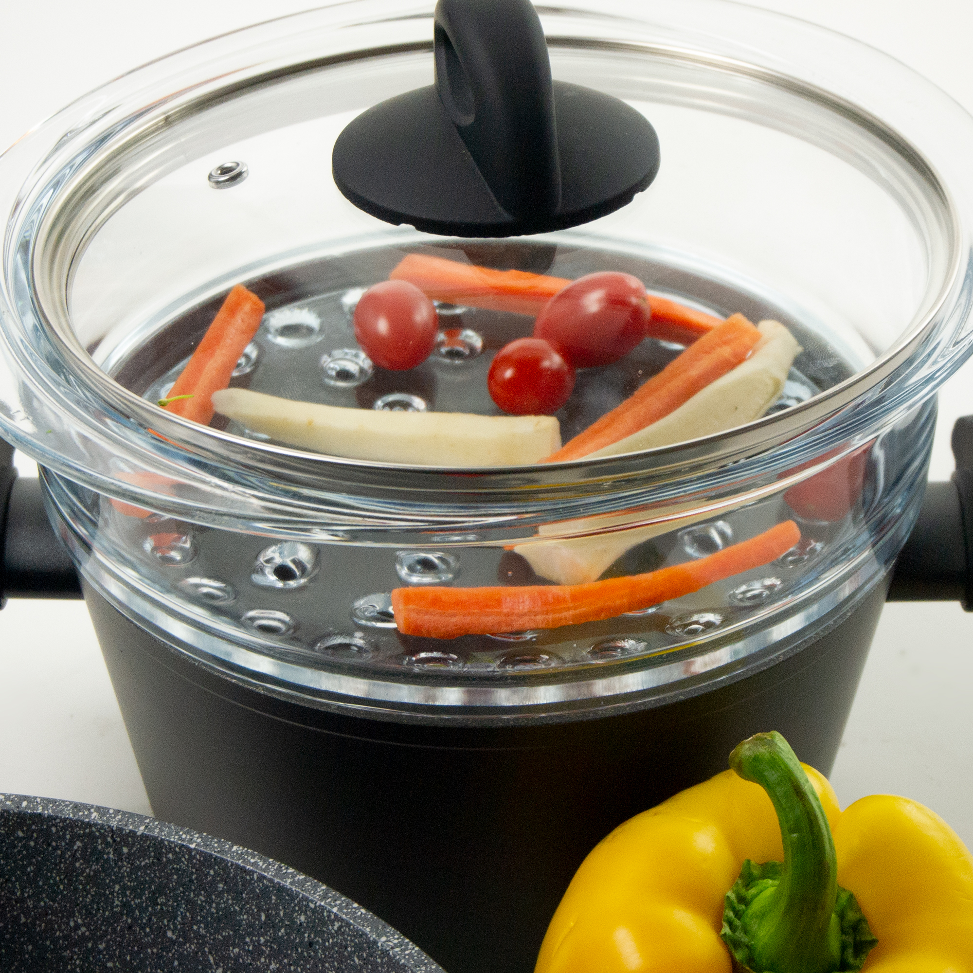 Parní hrnec Granite se dvěma síty a poklicí 20 cm AMBITION