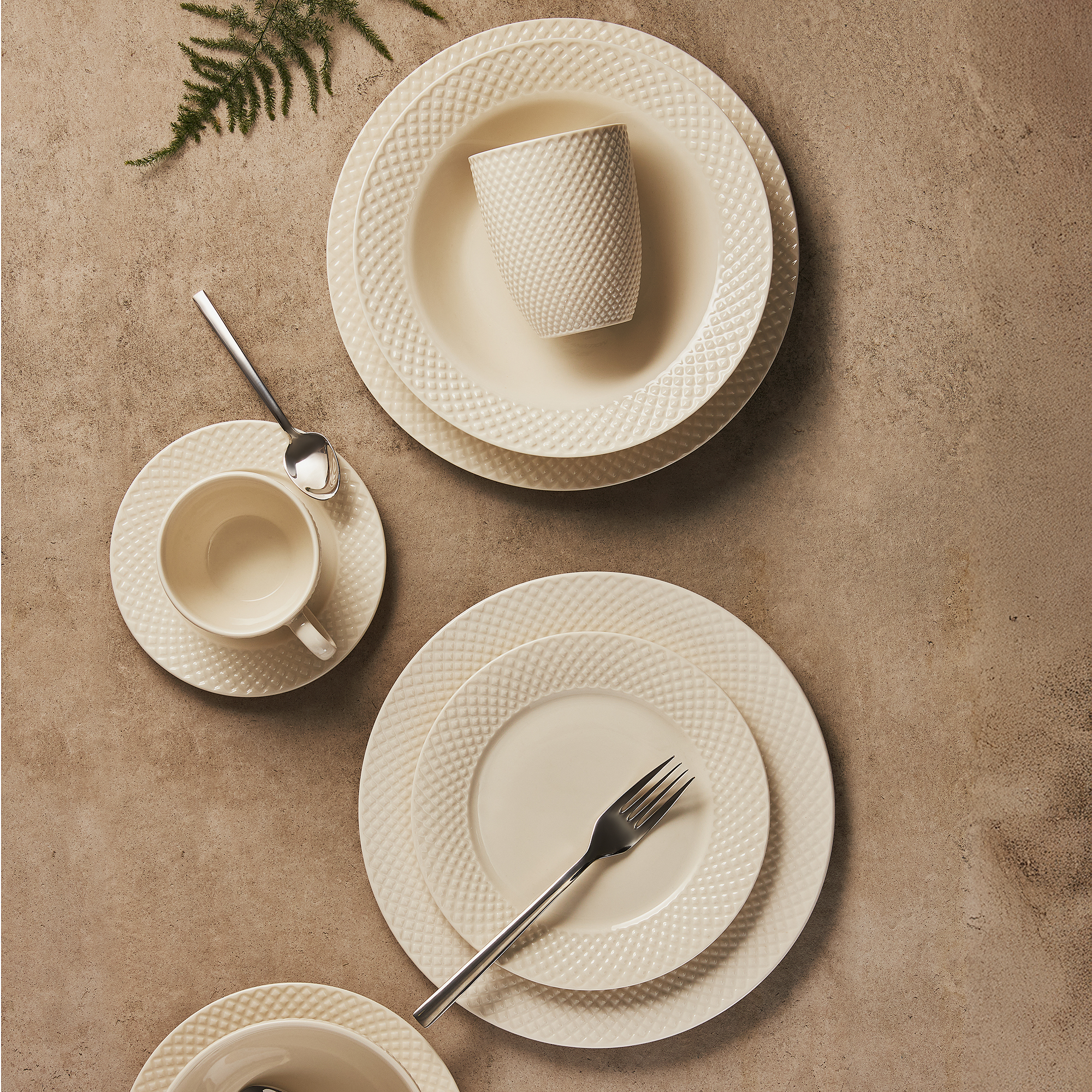 Tasse aus Porzellan Grid 260 ml weiß AMBITION