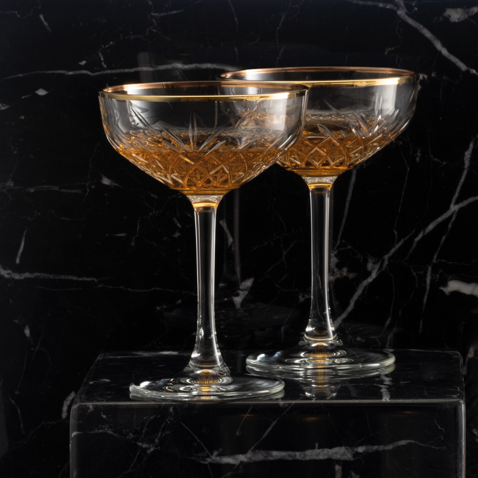 Set di 4 calici da champagne Timeless Gold 25,5 cl PASABAHCE
