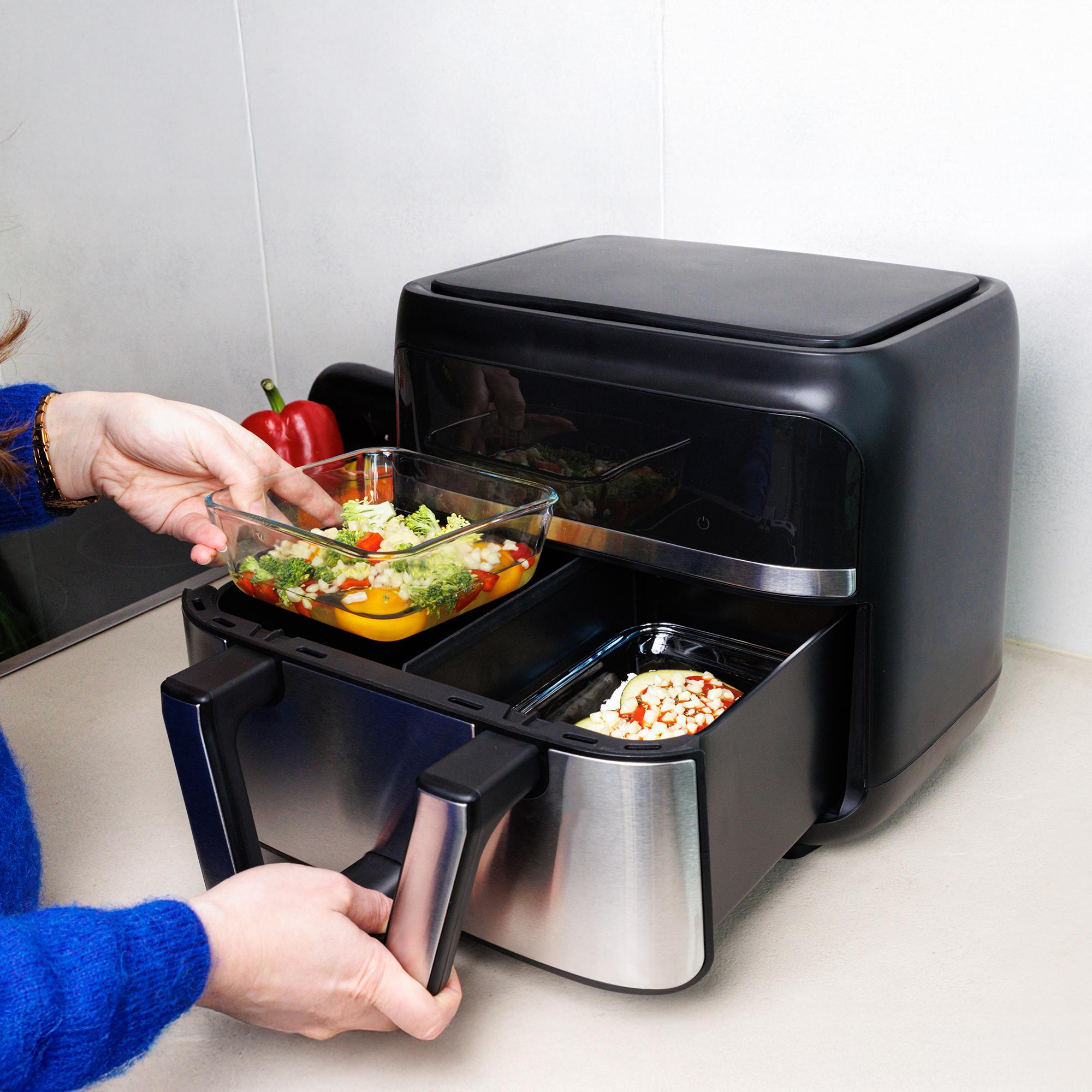 Žiaruvzdorná sklenená vložka do teplovzdušnej fritézy Air Fryer 1 l PYREX
